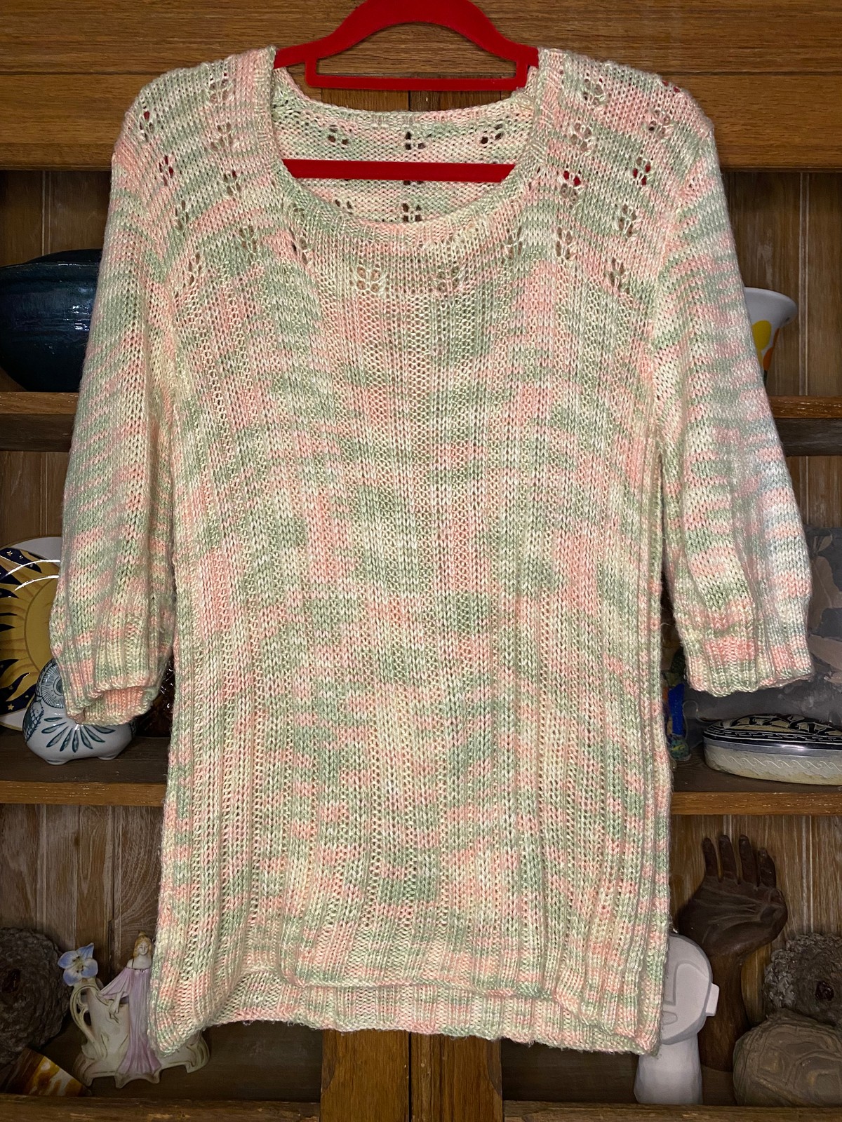 Pink and Green Knit Top Size 10
