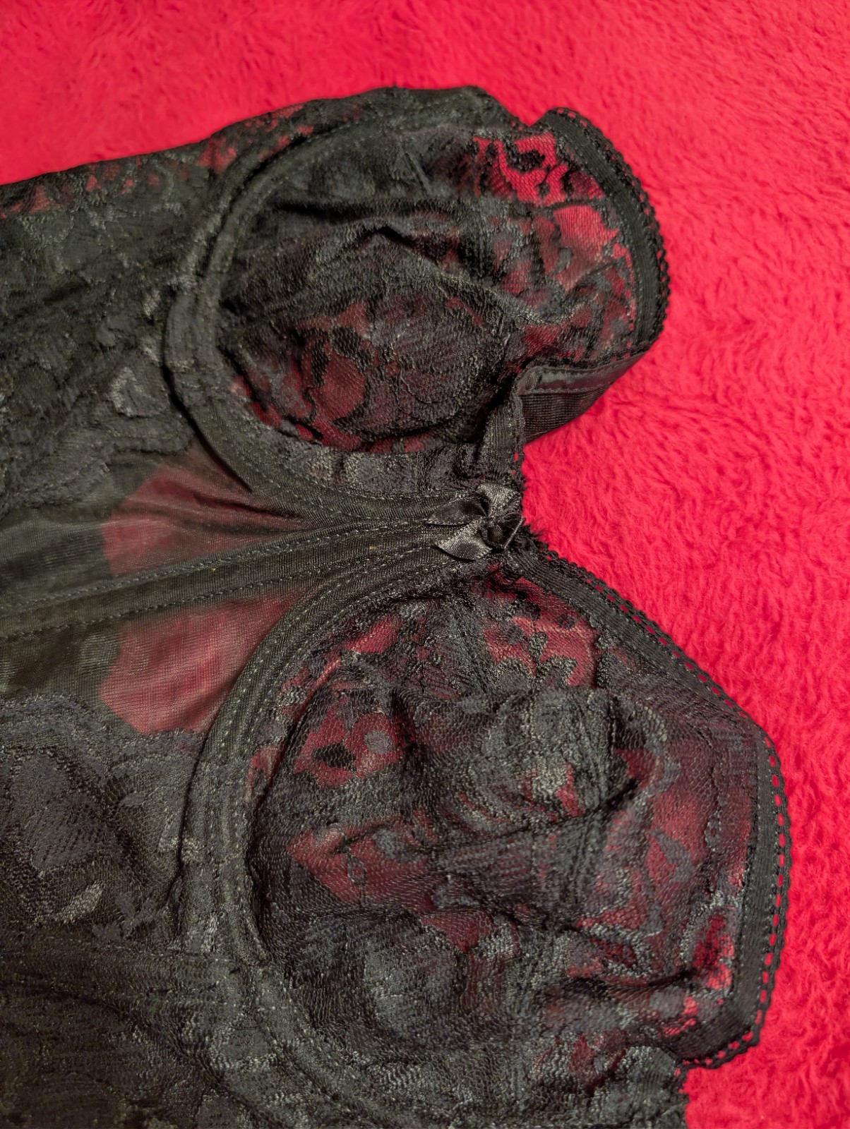 Goddess Vintage Black Lace Strapless Longline Bra Bustier Coquette Goth 688 34D