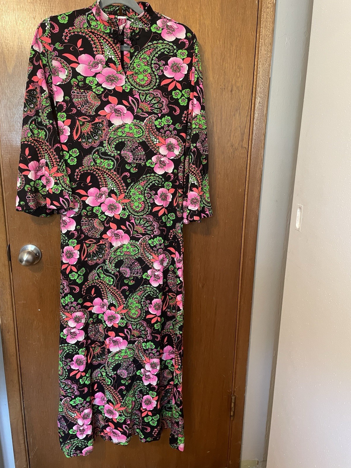Betty Bone 70s Vintage Maxi Dress Neons Hippy No Size See Measurements