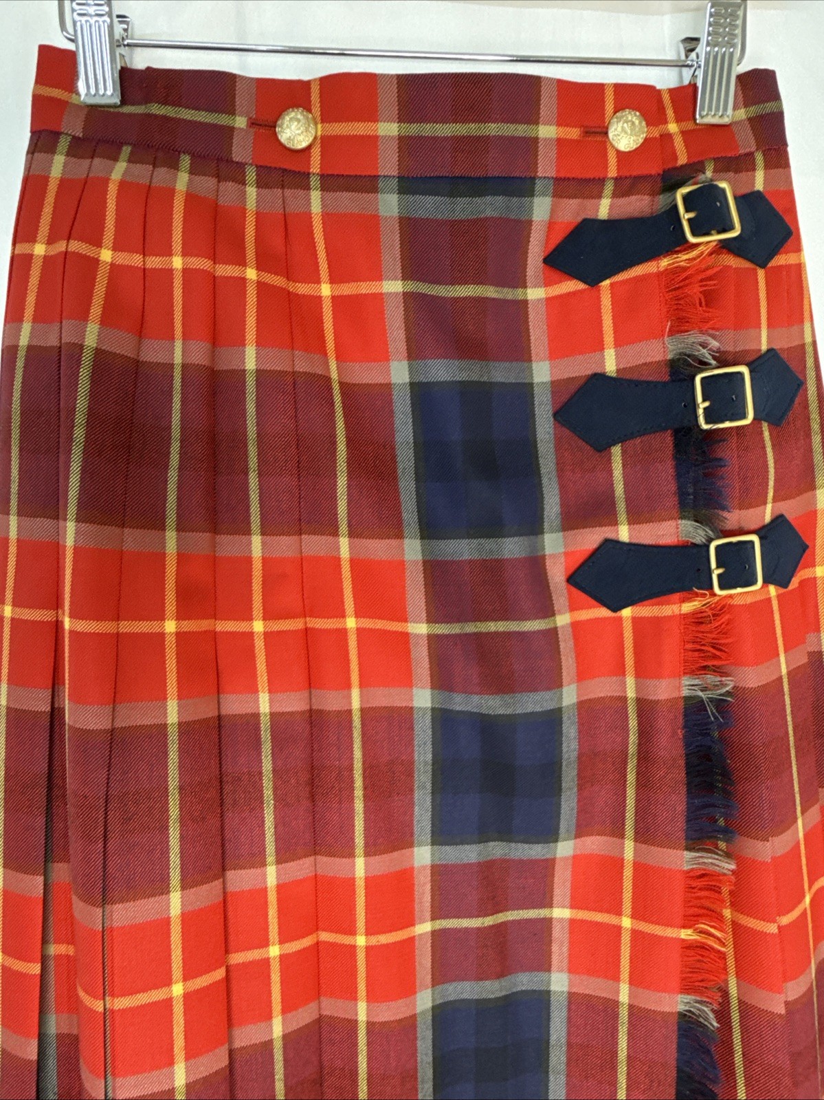 Vintage ESCADA Margaretha Ley Plaid Patchwork Wool Set Size 38