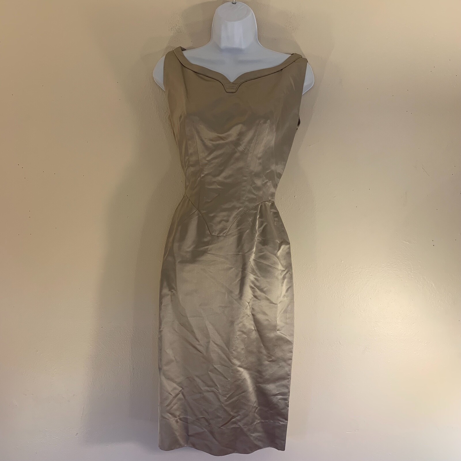 VINTAGE Custom 2 Piece Satin Empress Cocktail Dress Size 12 Colonial HongKong