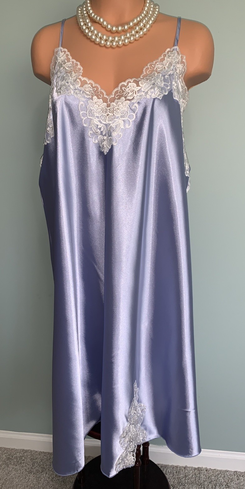 NEW Glossy Wet Look SATIN Chemise NIGHTGOWN 3X Full Slip Dress Plus Sz