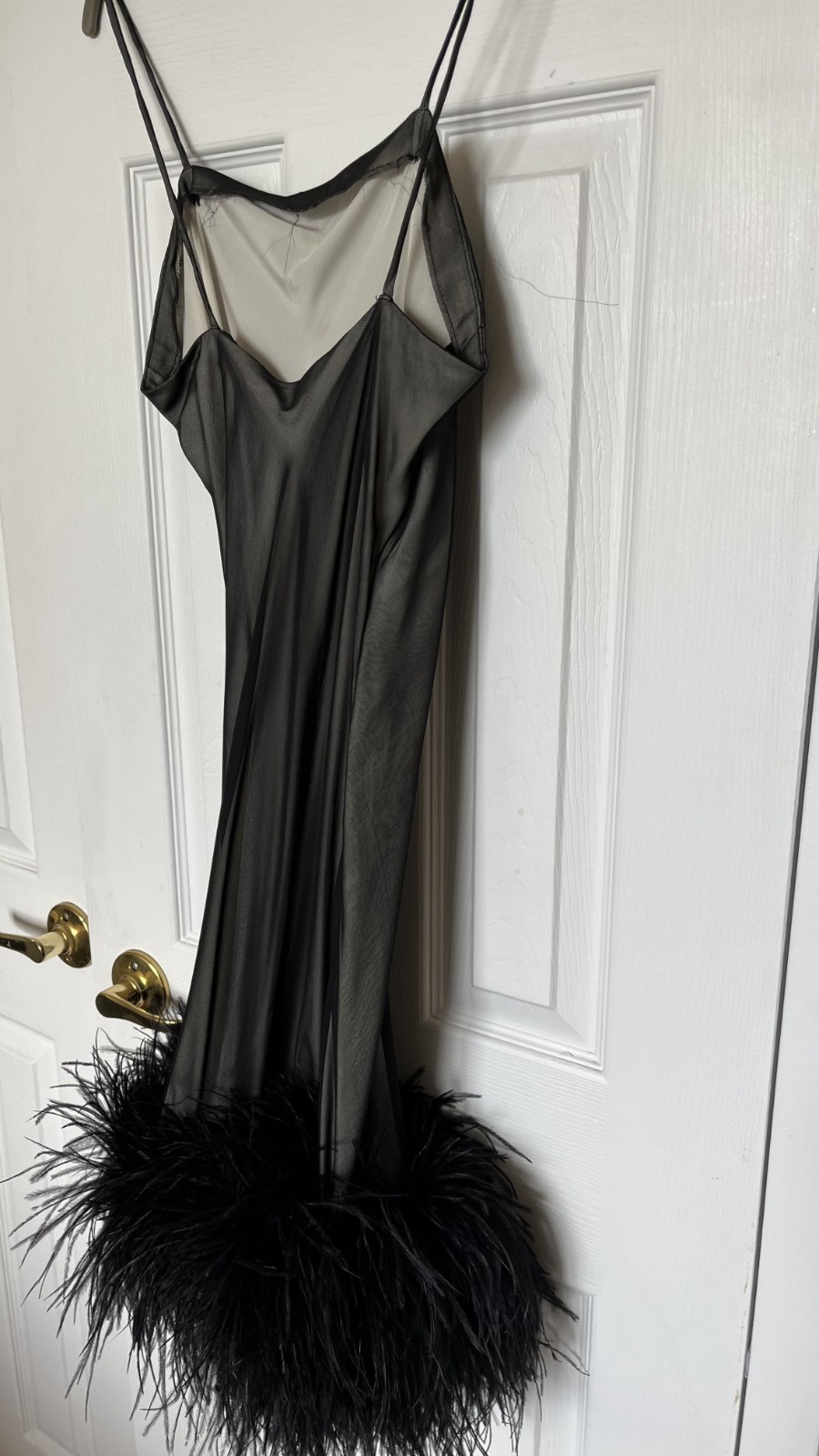 Vintage 1990s Narciso Rodriguez Sample Slip Dress Feather Hem (No Label)