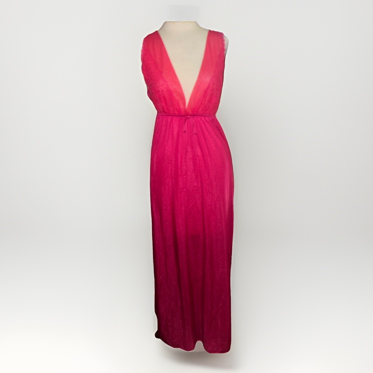 Vintage Tiffany&rsquo;s Closet Undercover Wear Red Satin Lace Nightgown Sz L