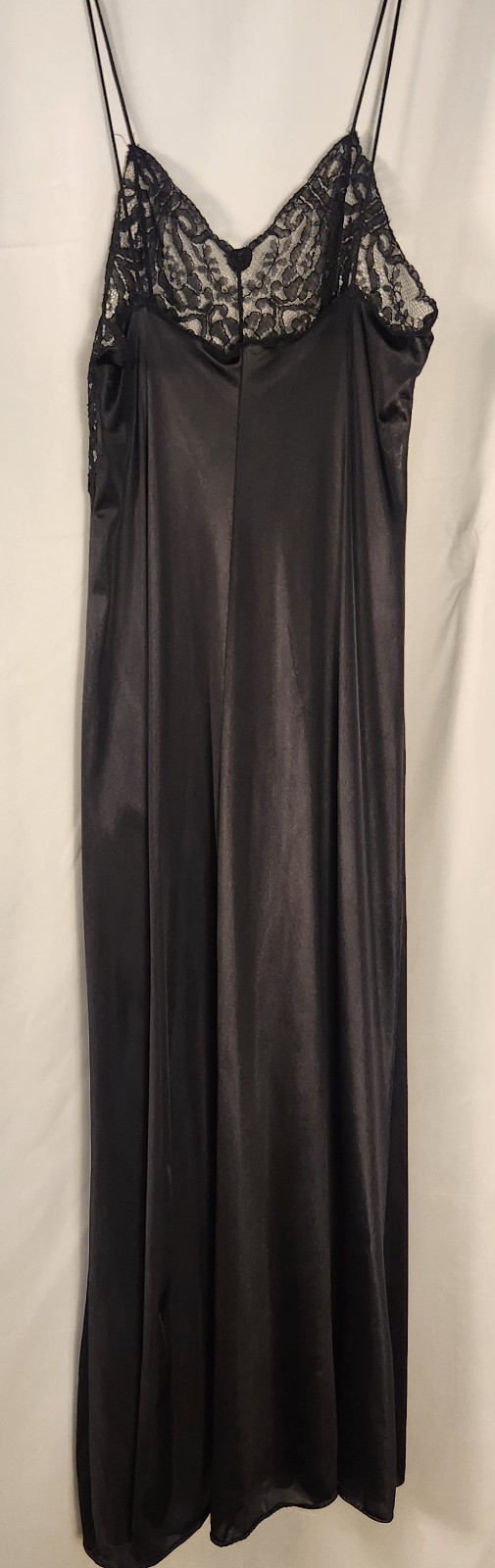 Vintage Black JC Penny Maxi Gown/Slipdress Lace Bust Whimsygoth/Indie/Classic M