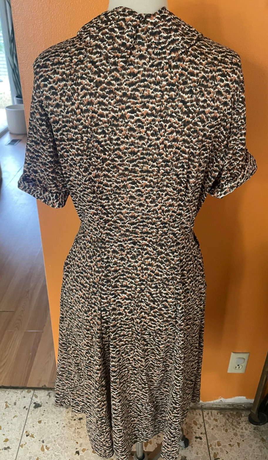 Vintage Nylon Jersey Front Zip Day Dress 1950s 50s 1960s 60s Sz m Mad Men