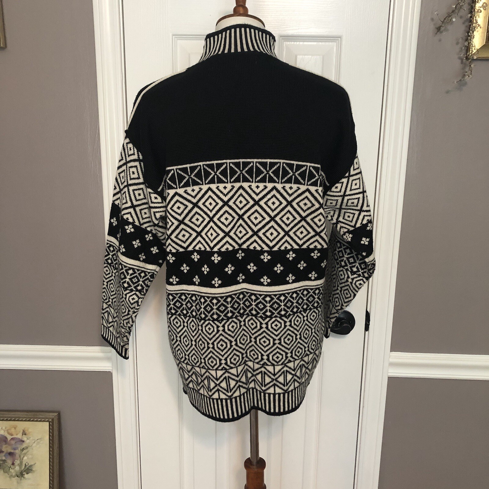 Pretty Vintage Obermeyer Chloe Sweater~S~Fair Isle/Edelweiss~B:44~Wool Blend~EC!
