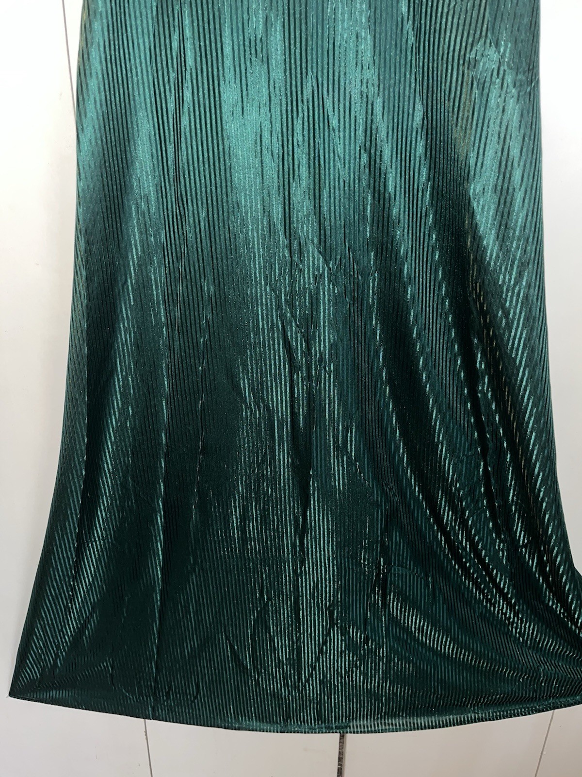 VTG Plus Size 2X Petra Fashions Emerald Green Nightgown CrissCross Back Illusion