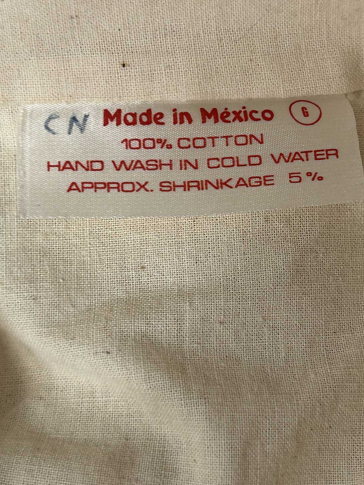 Vtg NOS Embroidered Peasant Blouse Mexican Hippy Top Smocked Cotton Muslin S/M