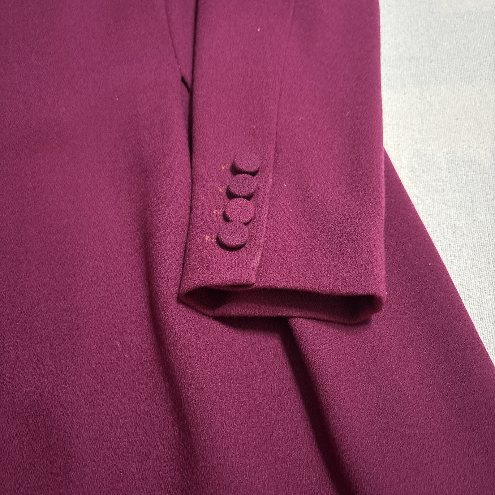 Vintage Maggy London Wool Dress Purple Long Sleeve Sz6P Fully Lined