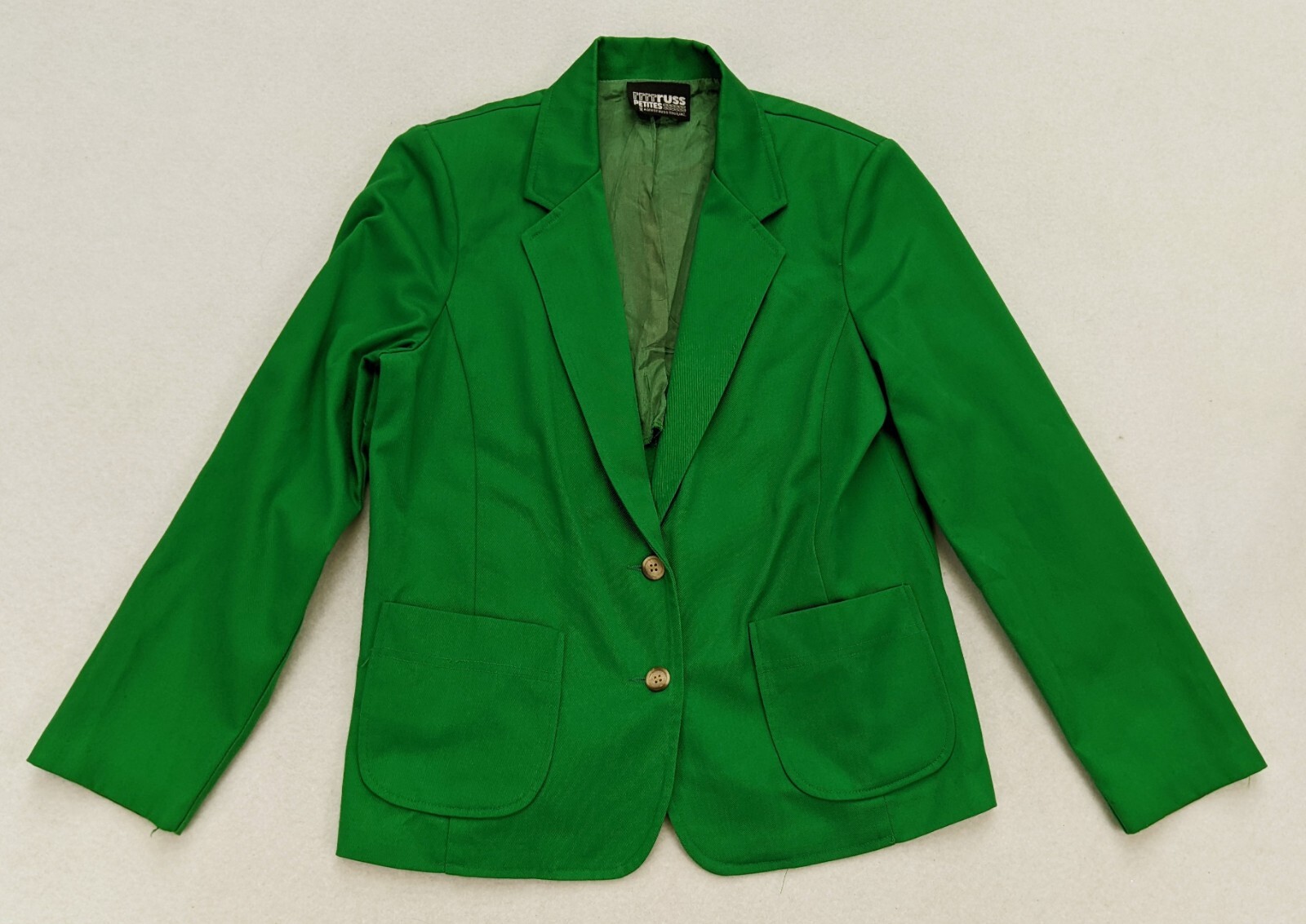 Vintage 70s Women&rsquo;s Blazer Jacket Russ Petites Size PM Green 2-Button
