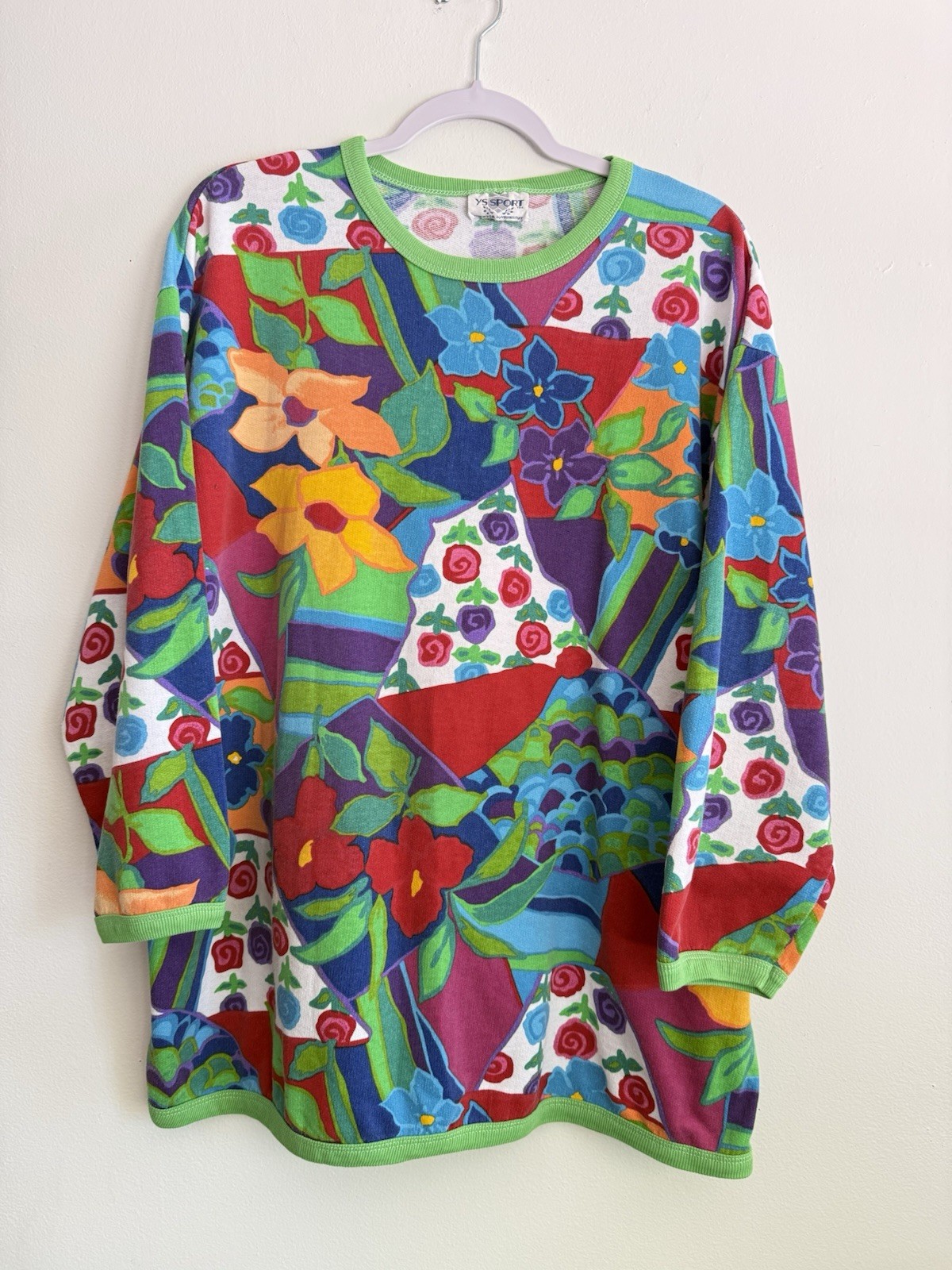 Vintage 90s YS SPORT Youngstuff Floral Pullover Sweatshirt Top French Terry L/XL