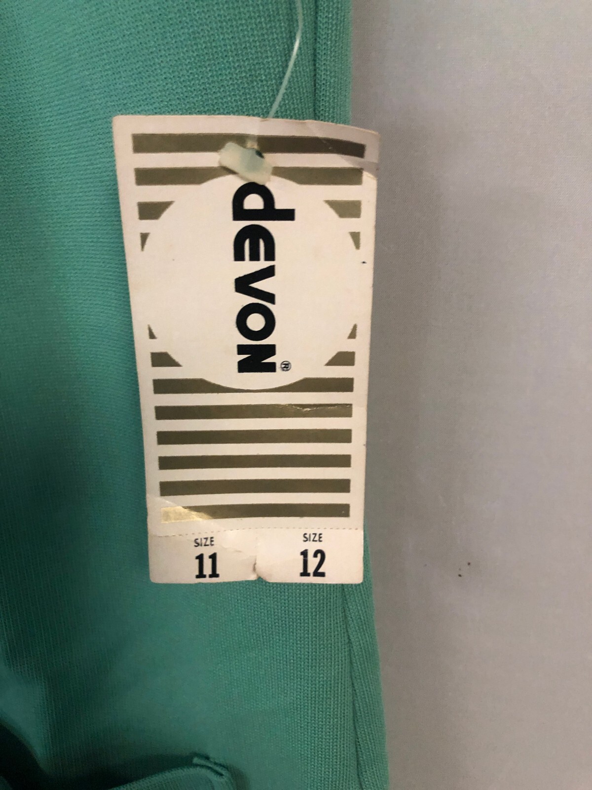 Vtg 70s Devon Double Knit Belted Green Top Sz 38 Sleeveless Dacron Polyester NOS