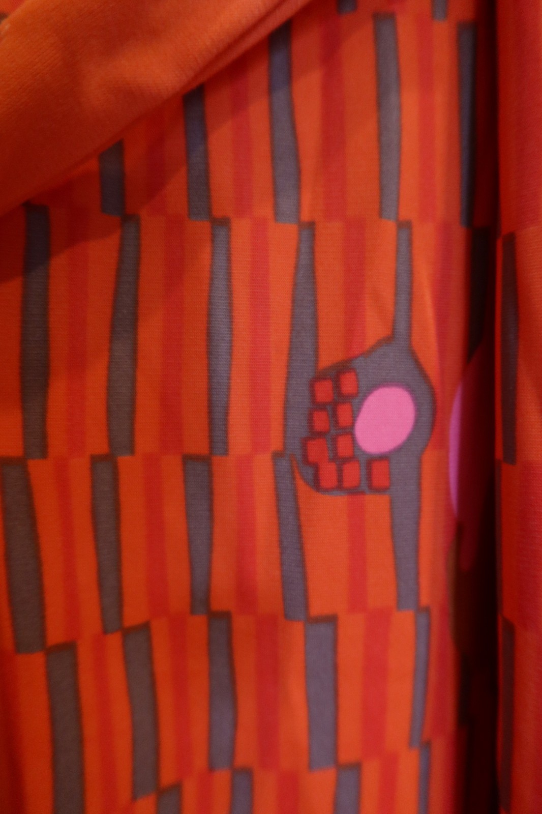 Vintage 70s E-Stewart USA Maxi Dress Orange Pink Psychedelic Pool Party M/L