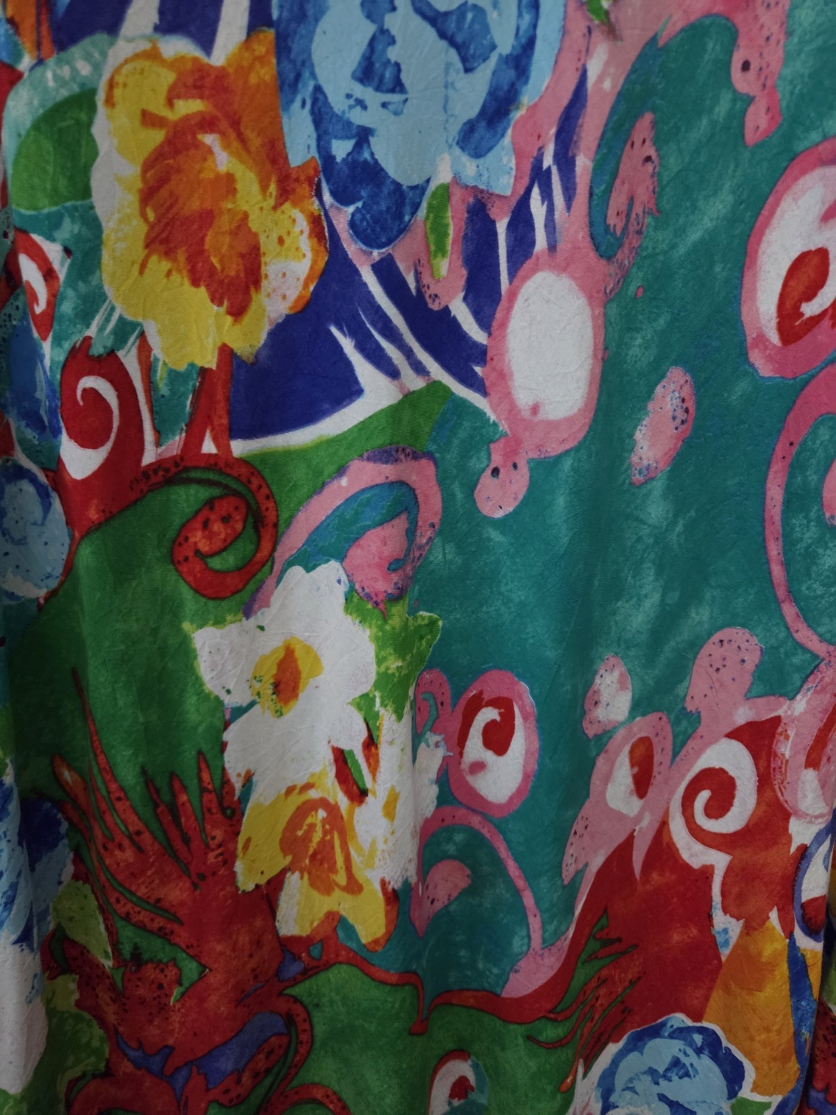 Vintage 90s JAMS WORLD Origami Flower Hawaiian Sun Dress Size M Art to Wear