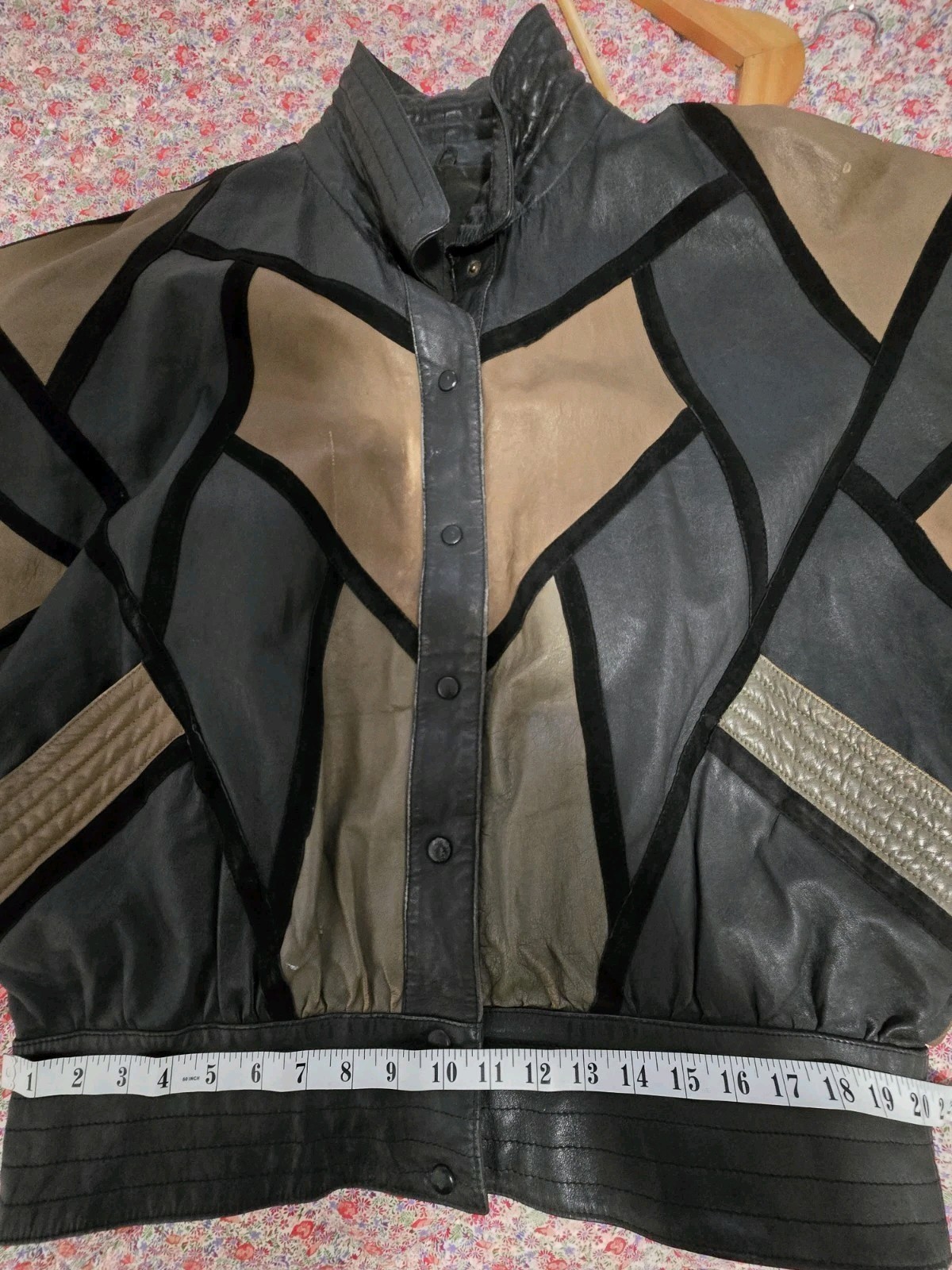 Rare Vintage Yves Saint Laurent Patchwork Leather Batwing Jacket 80s YSL Paris