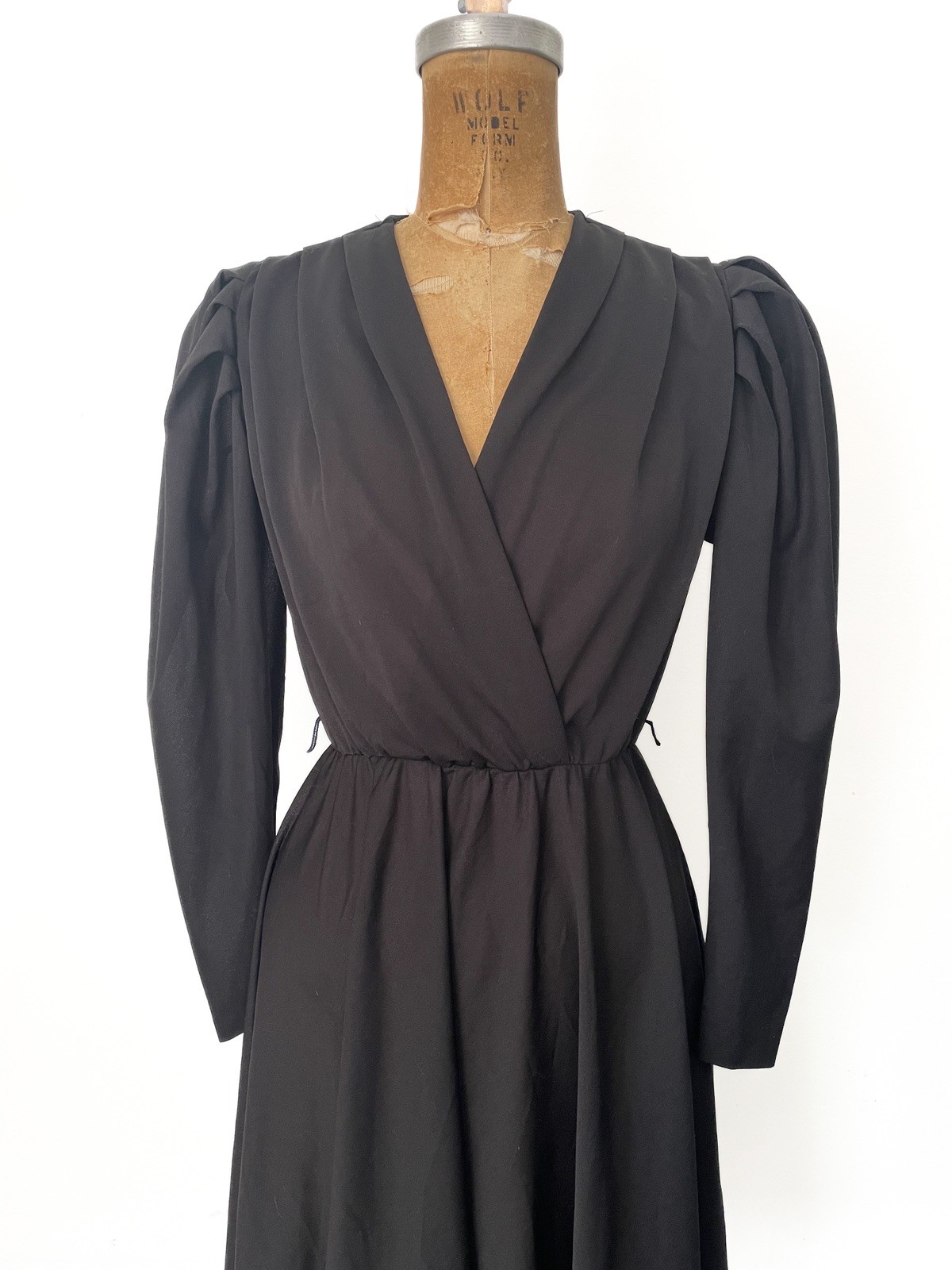 Vintage 1970’s – Early ‘80s Black Disco Dress Puff Sleeves ILGWU USA XS/S