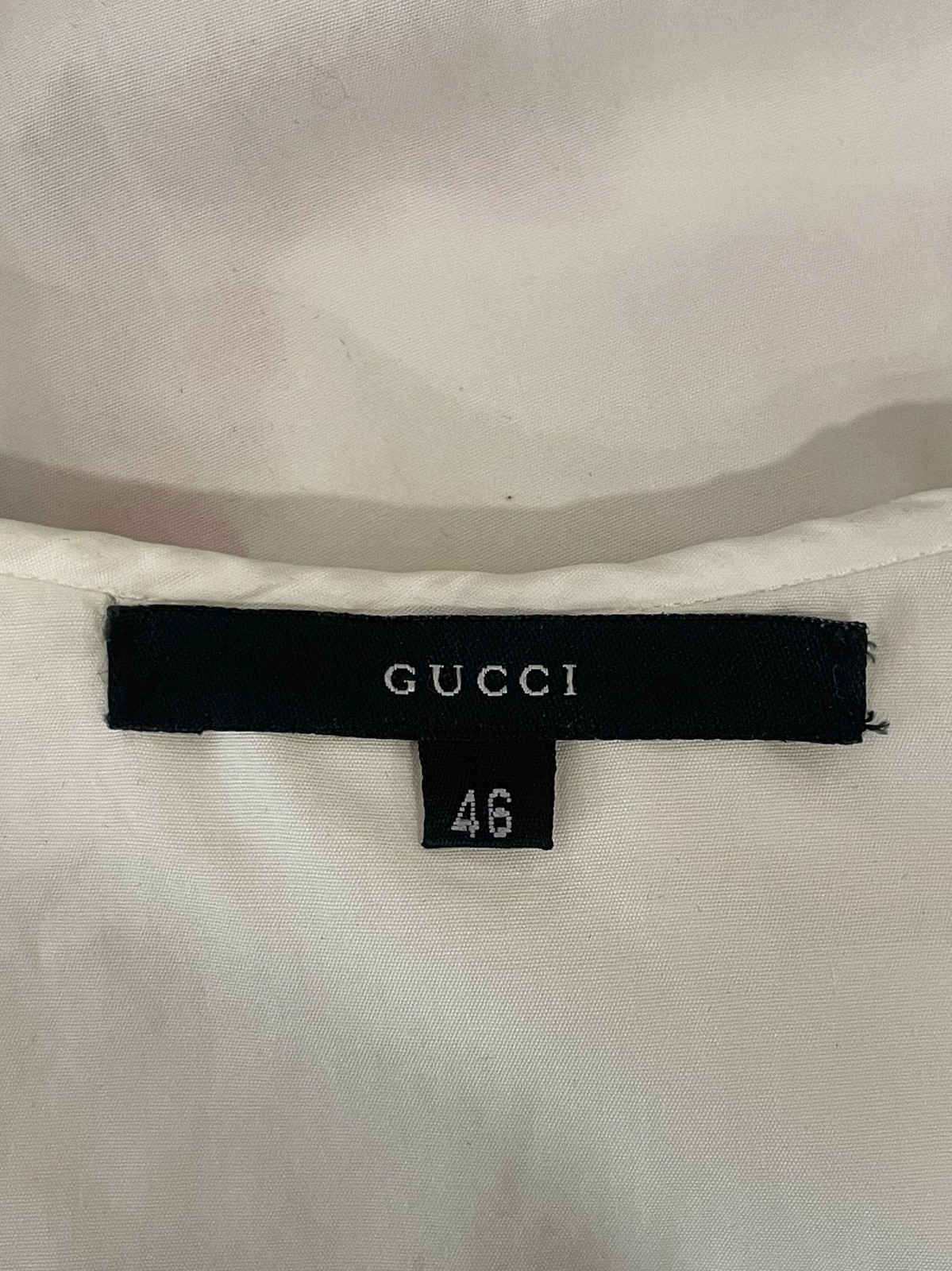 Vintage Gucci Tom Ford White Ruffle Blouse