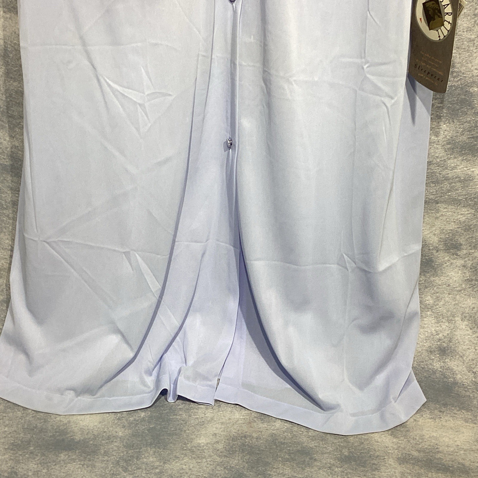 VINTAGE Vassarette Nylon ROBE Large Bust 46 Opal Blue Button NEW NWT