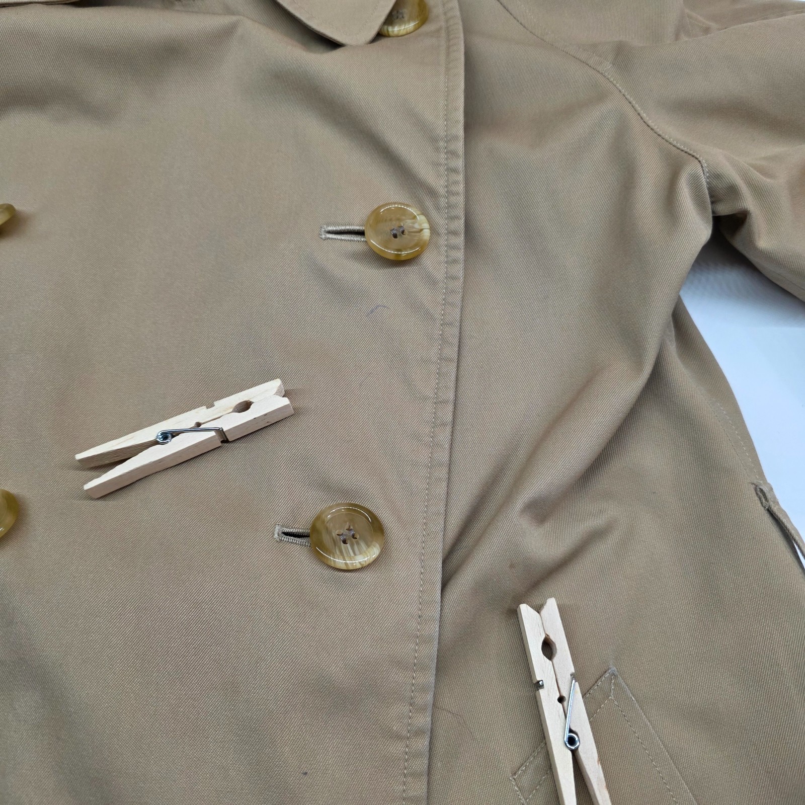 VTG Burberrys Trench Coat Made in England Adult 18X43 Distress READ Burberry