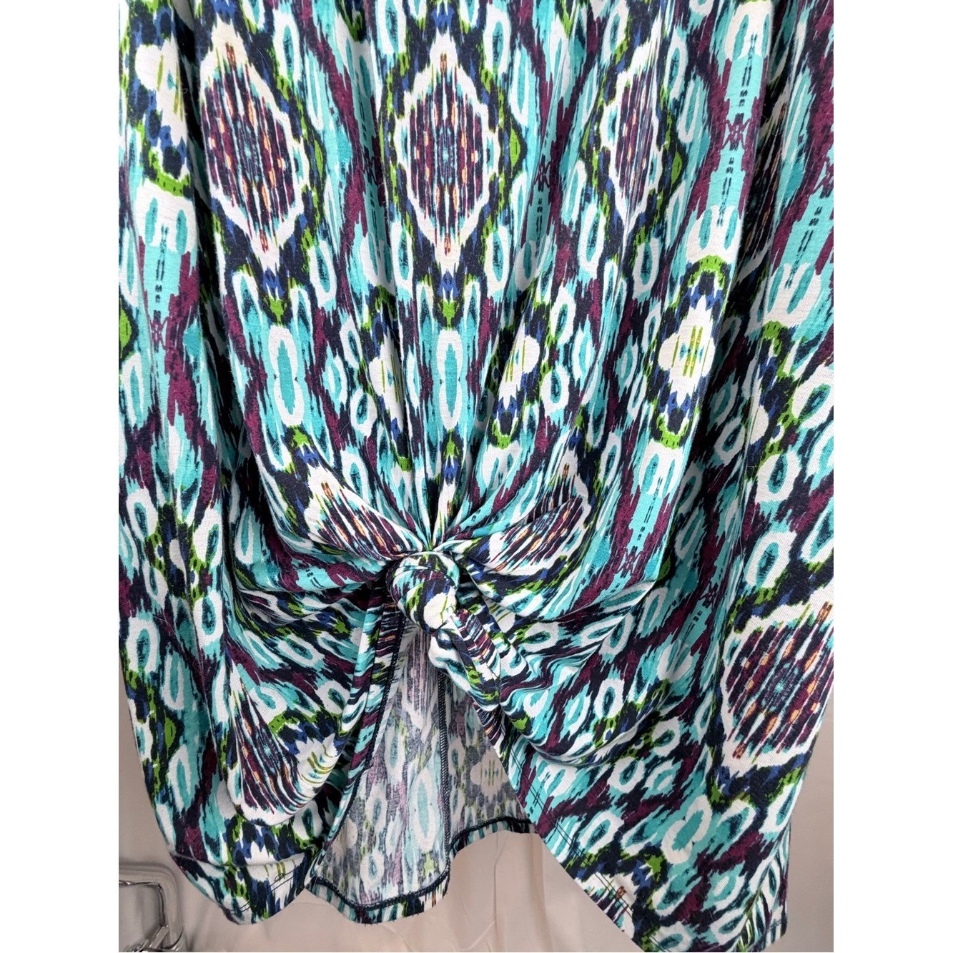Faded Glory Batik Maxi Skirt in blues, white, purple 22W/24W Flowy Summer Wear