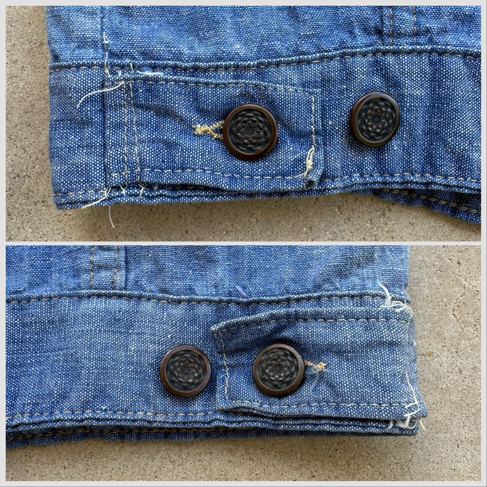 1970s Embroidered Chambray Jacket Floral Western Trucker Cotton Mexico S/M VTG