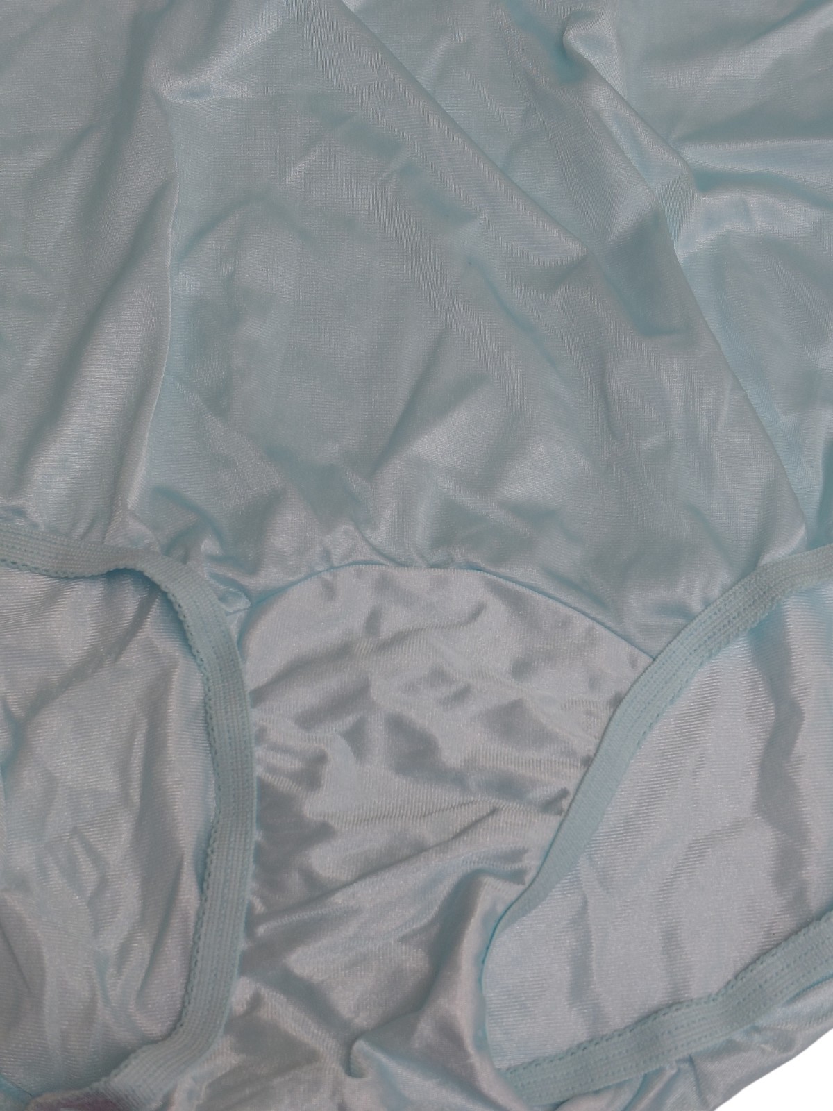 Vintage Light Blue Vanity Fair Granny Brief Size 10/3XL With Lace