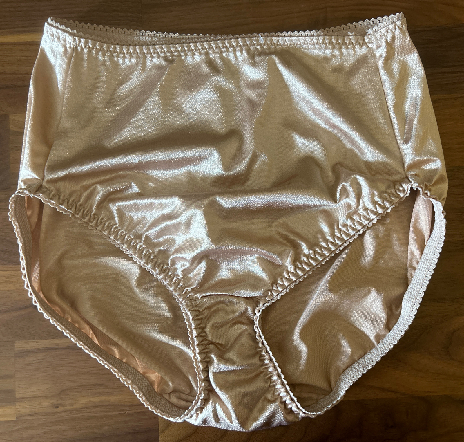 VTG Vanity Fair Satin Panties L Nylon Briefs 40301 Granny 2nd Skin Sissy
