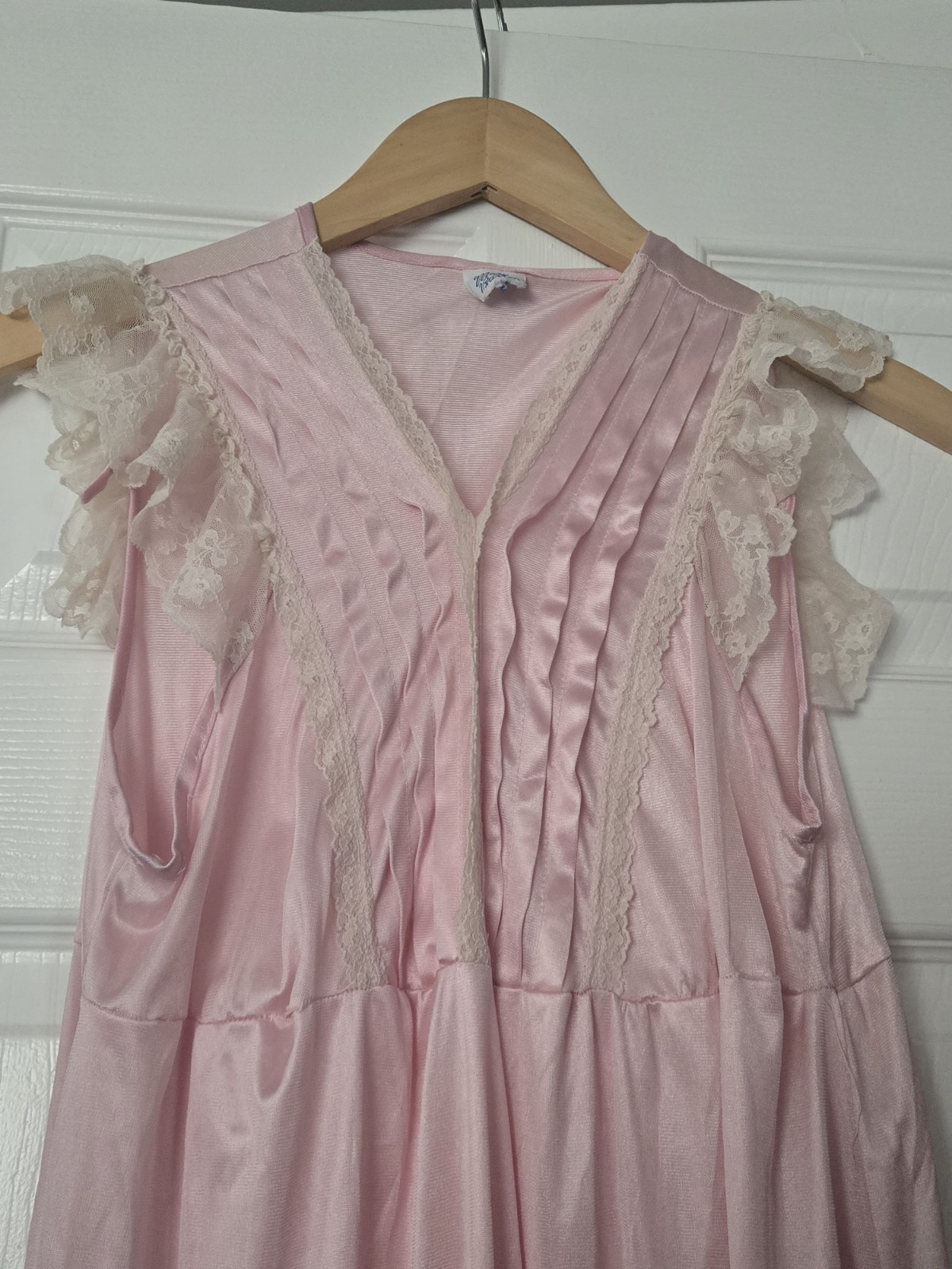 Vintage 1950s/1960s Mary Barron Maxi Nightgown Soft Pastel Pink Nylon Fabric