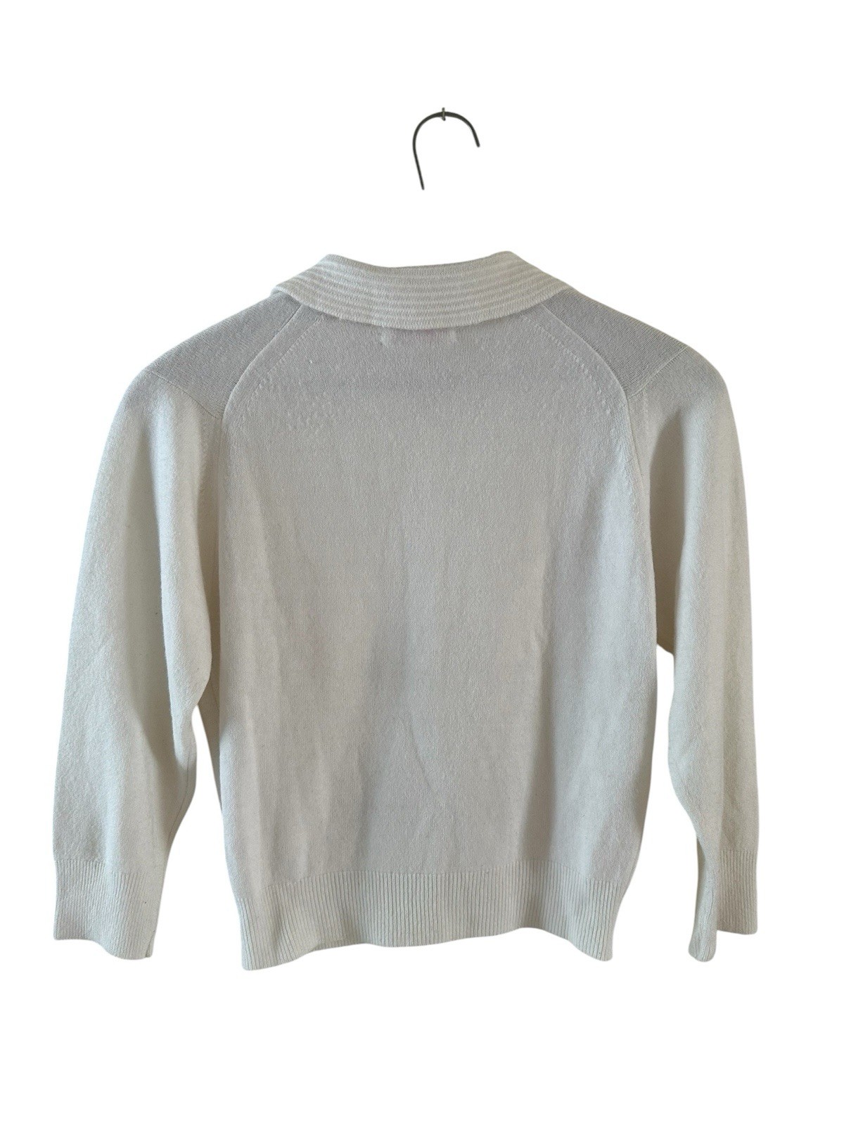 Vintage Schiaparelli Rhinestone Cardigan Women’s 2XS White Paris Designer