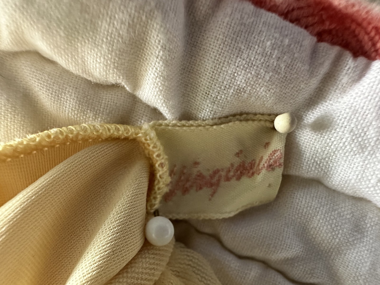 Vintage Virginia Wallace Yellow « Cupcake » Chiffon Dress