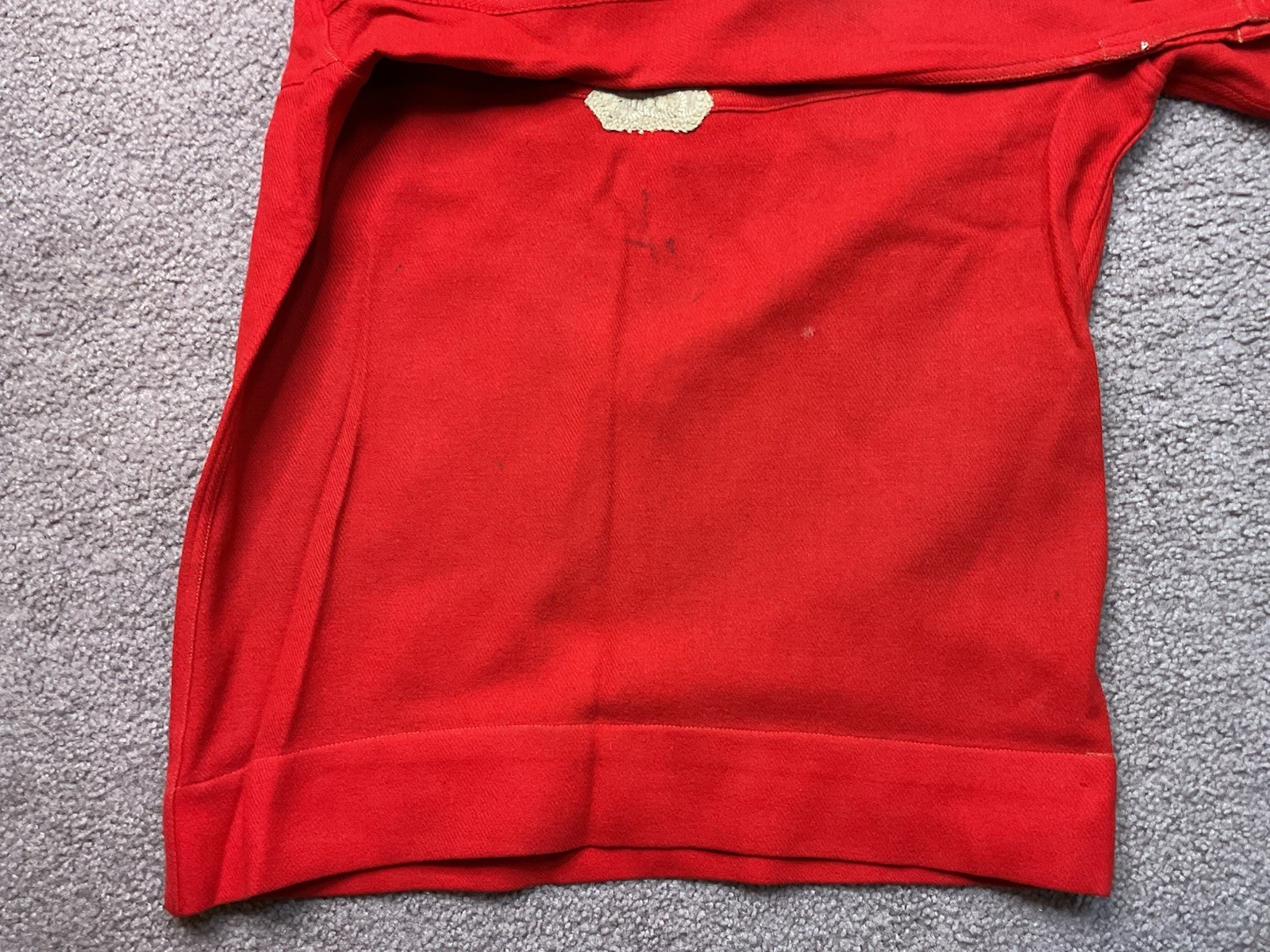 Early 1920’s Red Wool Sailor Style Uniform Shirt Blouse Pullover With Patch