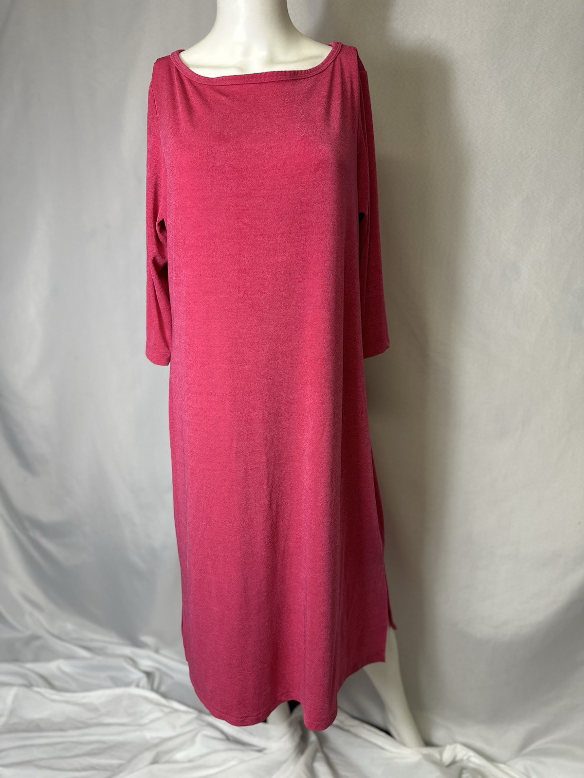 Vintage Carolyn Strauss Hot Pink Size Large Dress 20.5 Pit To Pit 43L