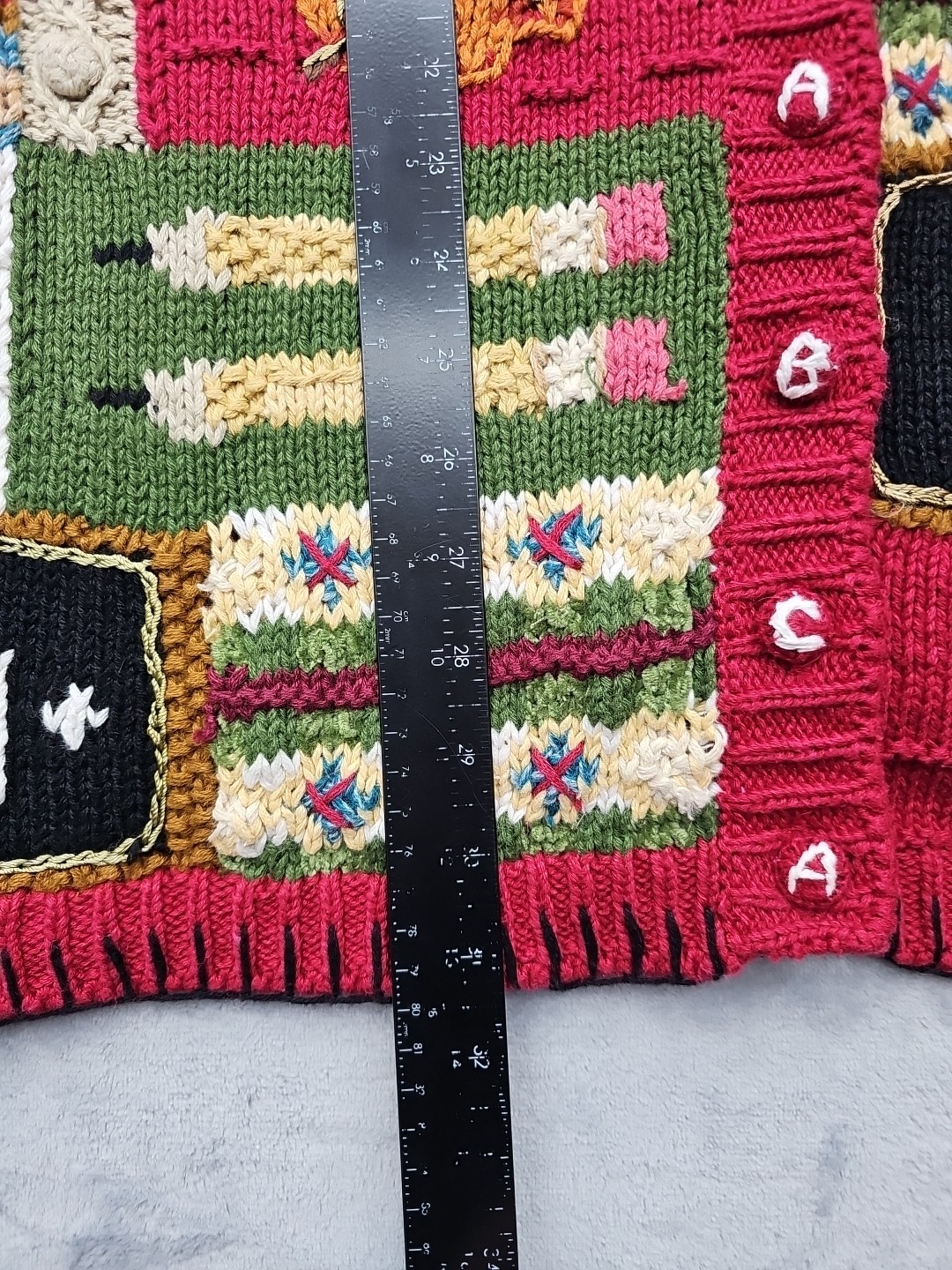 Tiara International Knit Vest School Teacher ABC Theme Plus Size 26/28 Vintage