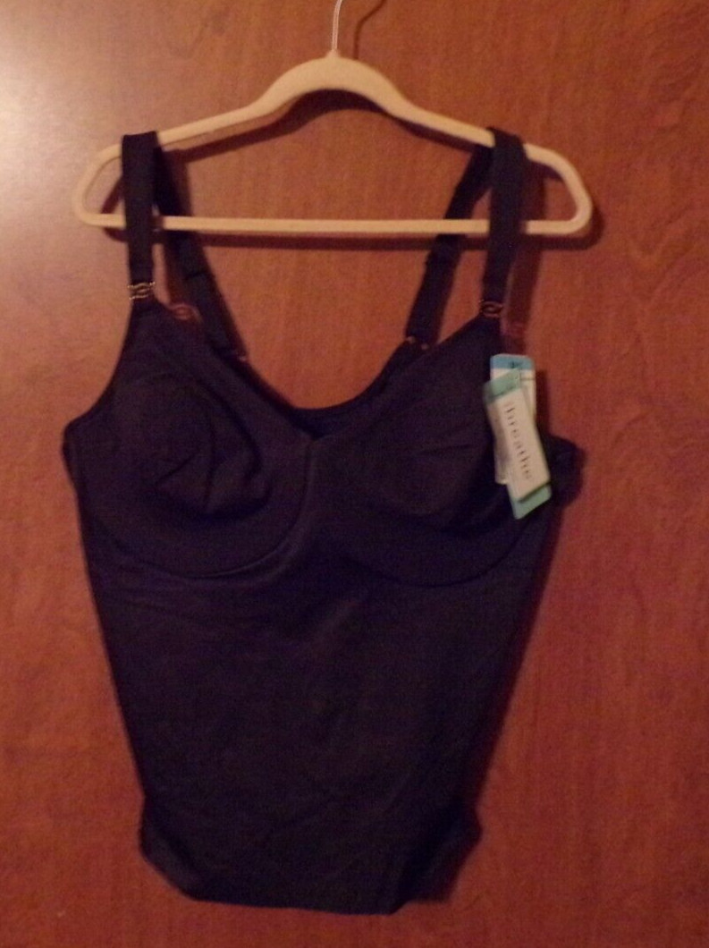 Vintage Vanity Fair Body Breathe Control cami 38c Black NWT