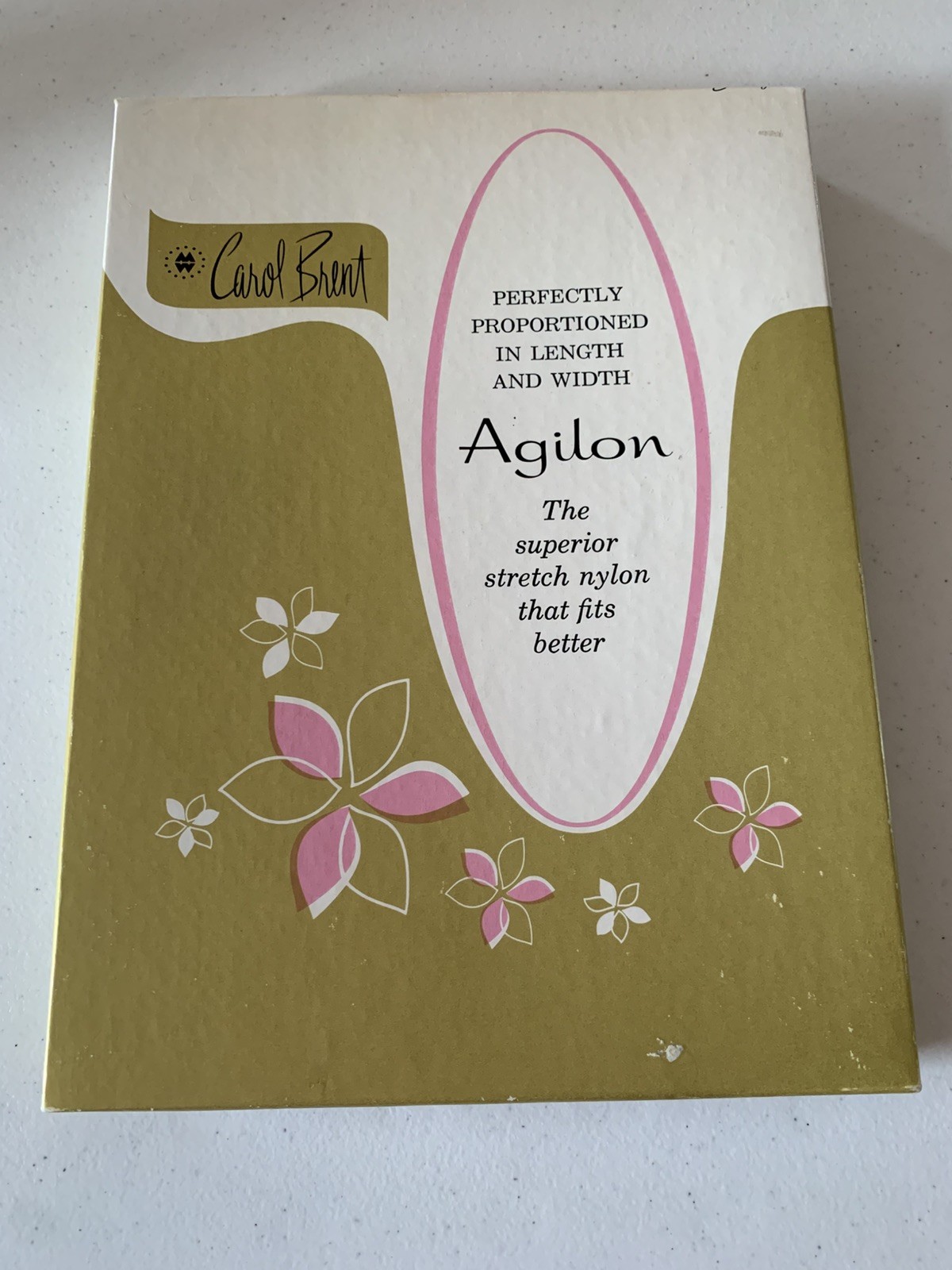 Vintage Carol Brent Agilon Nylon Stockings Suntan Size E 11-12 Long NIP