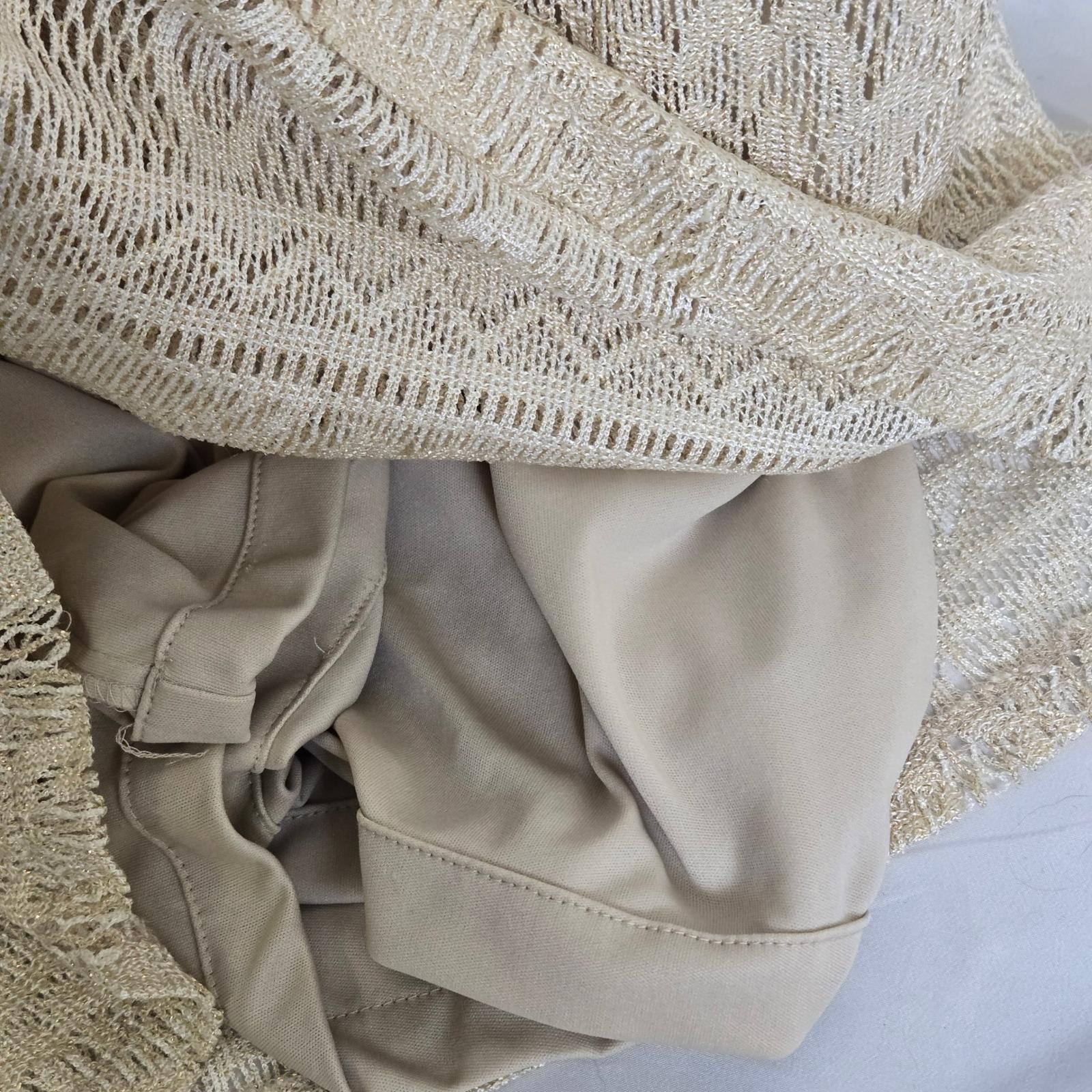 Giorgio Sant&rsquo; Angelo Lace Shift Maxi Dress, Cream/Gold Shimmer, Size 5/6, Vtg