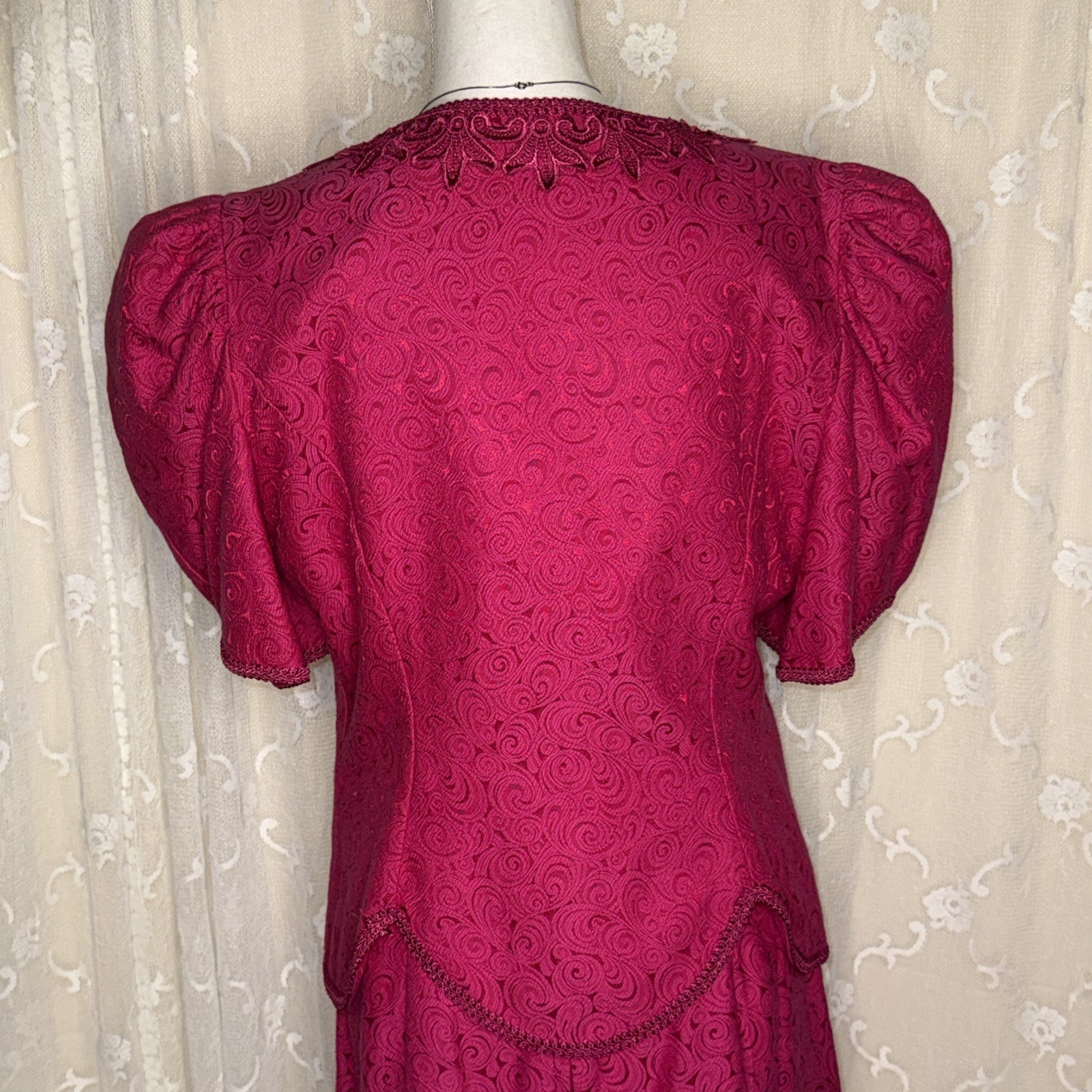 Vintage Cachet Pink Unlined Sleeveless Cocktail Dress & Matching Jacket 13-14