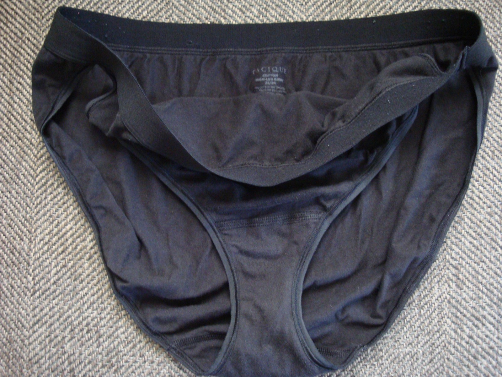 Cacique 22/24 Cotton High Leg Bikini & Extra Soft Cheeky Panty Vintage Black Lot