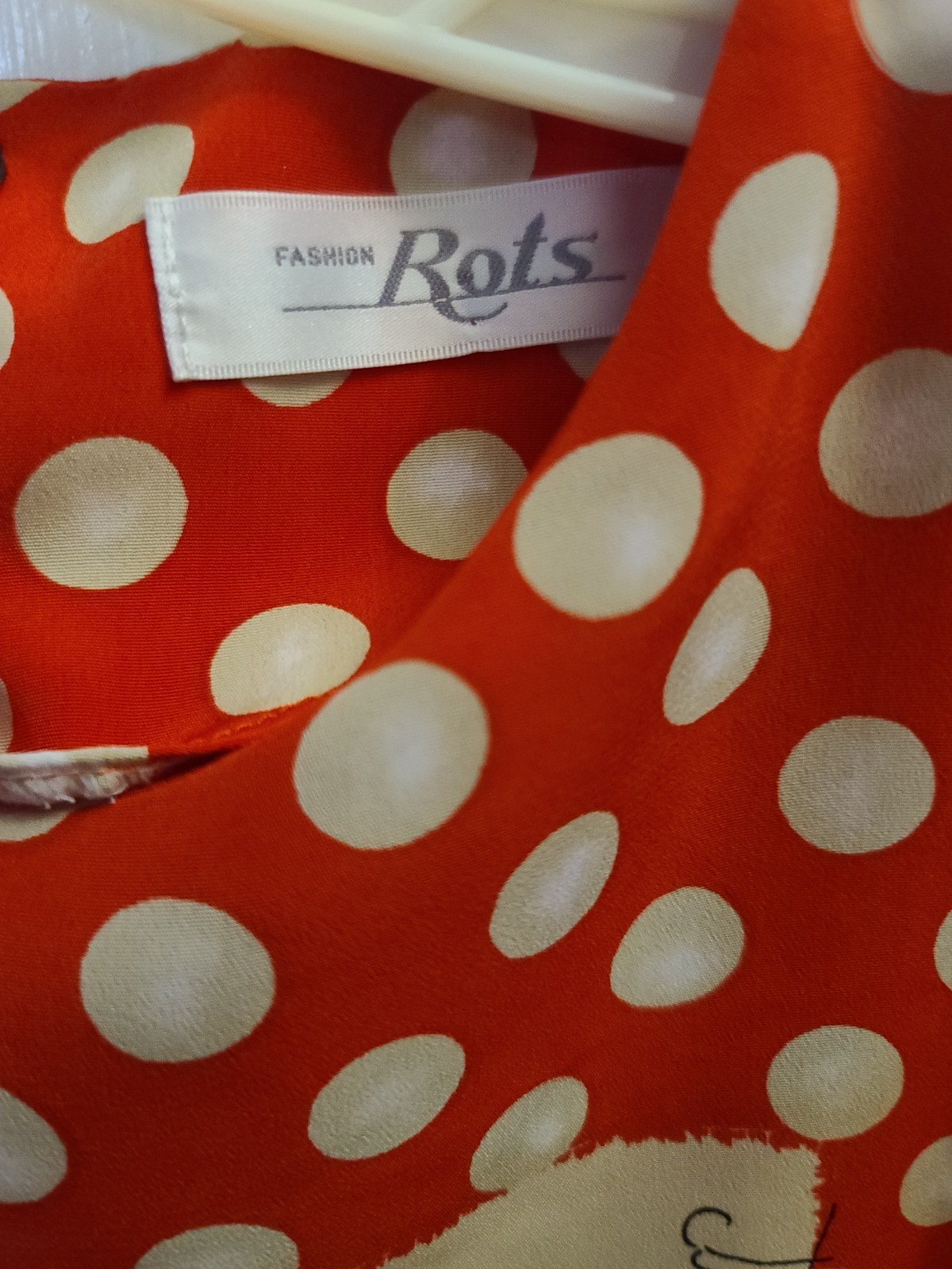1960s 70s MOD Weird Design Blouse Vintage Polka Dot 3/4 sleeve Medium