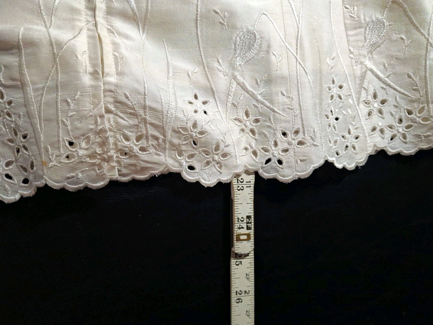 VTG Cachet Ivory 100% Silk Embroidered Evening Jacket Sz 12 Zip Front 3/4 Sleeve