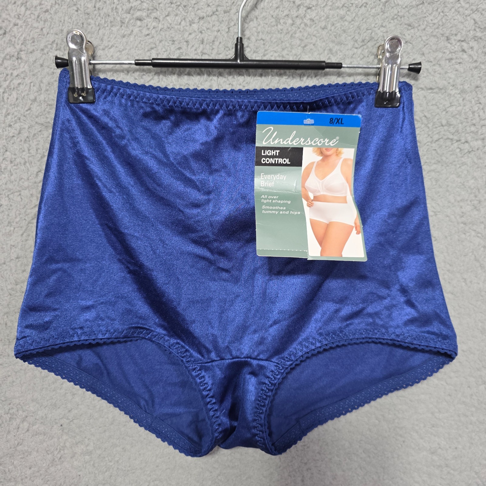 Vintage Women’s Nylon Brief Panties Light Control Blue Size XL / 8 NWT