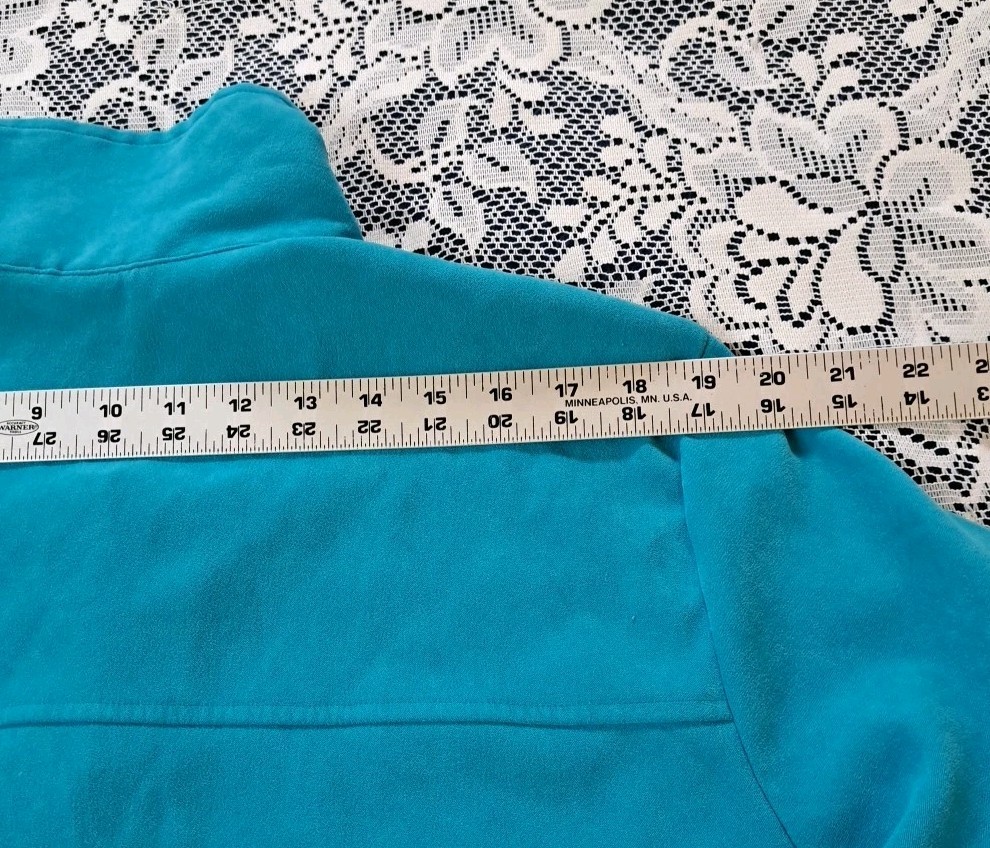 Apparenza Jacket 22W Turquoise & Black Faux Suede Button Front 1990s Vintage