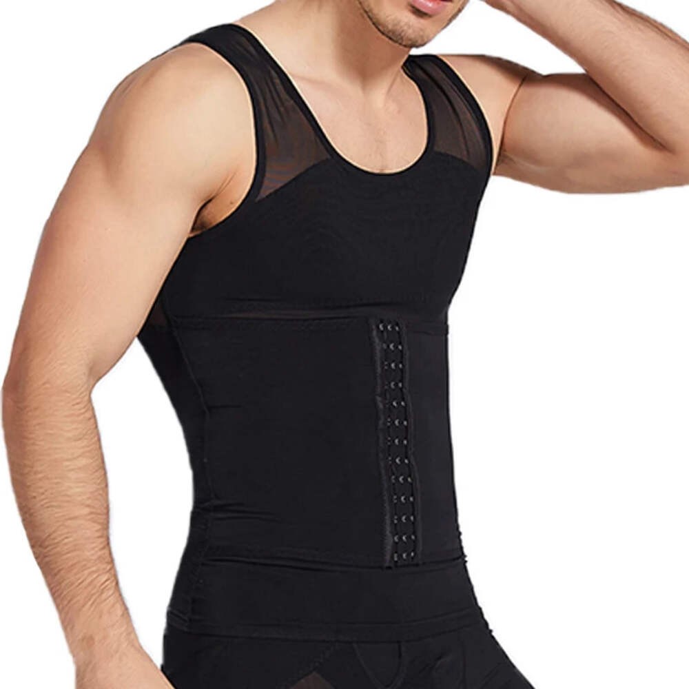 Men&rsquo;s Body Shaper Compression Vest Abdomen Shapewear Tummy Slimming Sheath Gynec