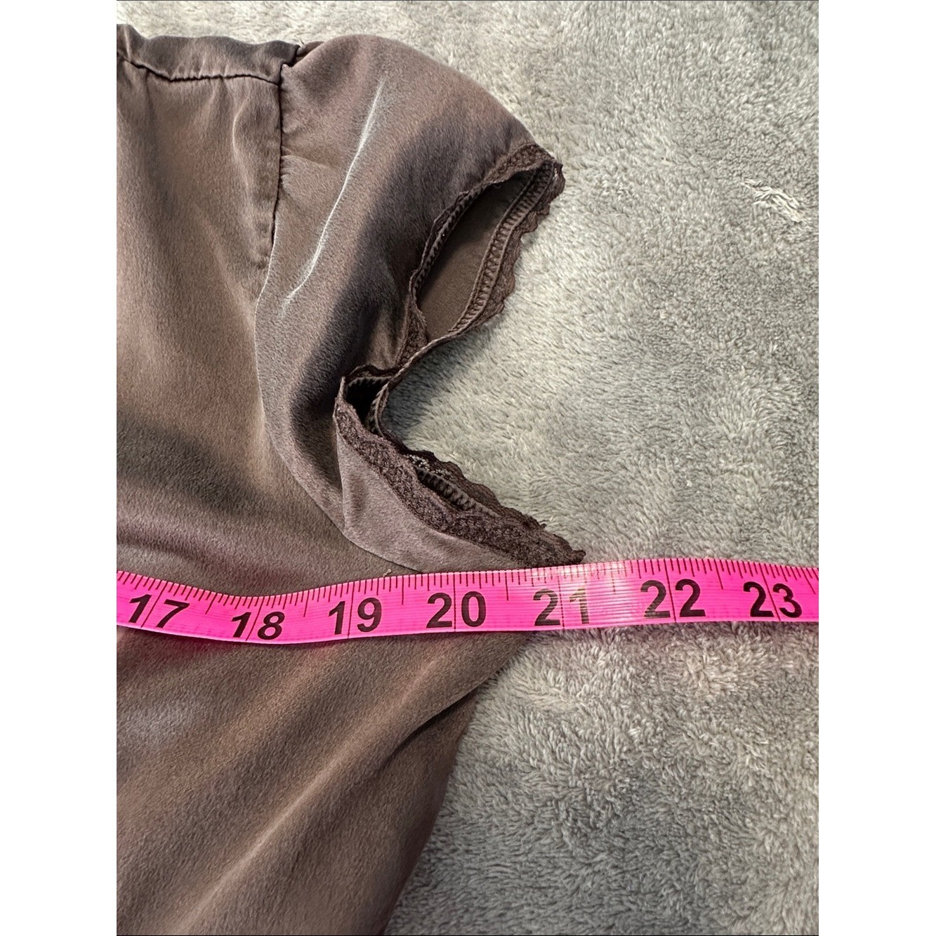 Sigrid Olsen Y2K VTG Fairycore Whimsigoth Brown V-Neck Short Sleeve Blouse Sz10P