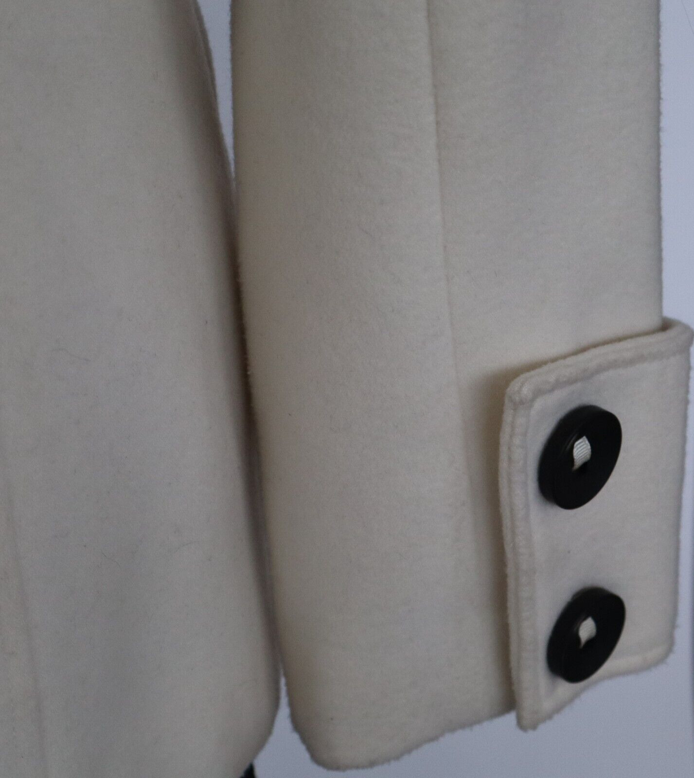 Vintage Chico&rsquo;s Jacket Coat Winter White w Black Buttons Size 1 Medium