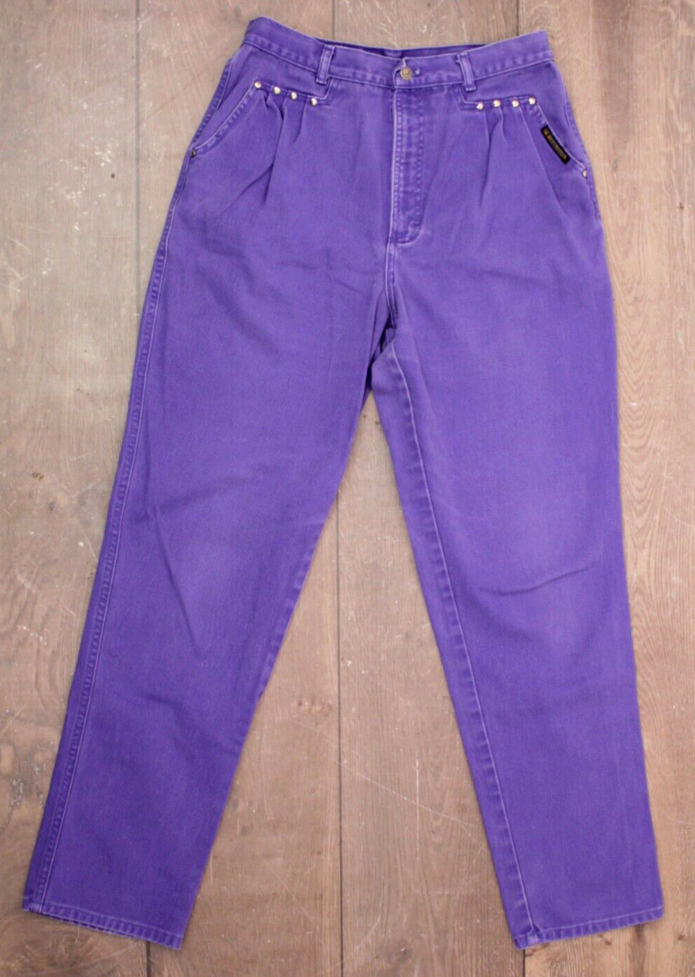 VTG Women&rsquo;s 90s Purple Denim Rocky Mountain Jeans Sz 33 1990s Rockies Bareback