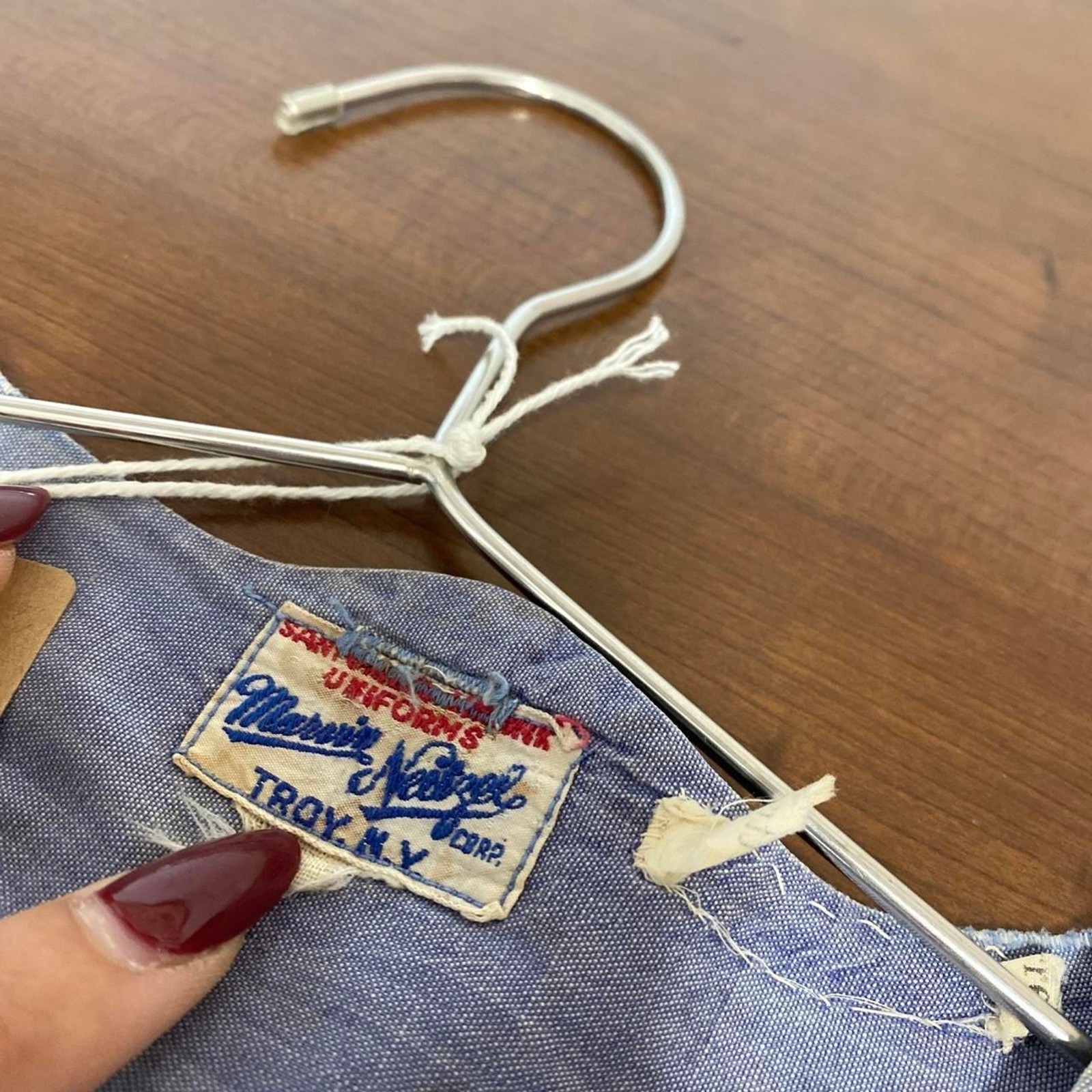 1930s/1940s nurses uniform chambray denim cotton dress