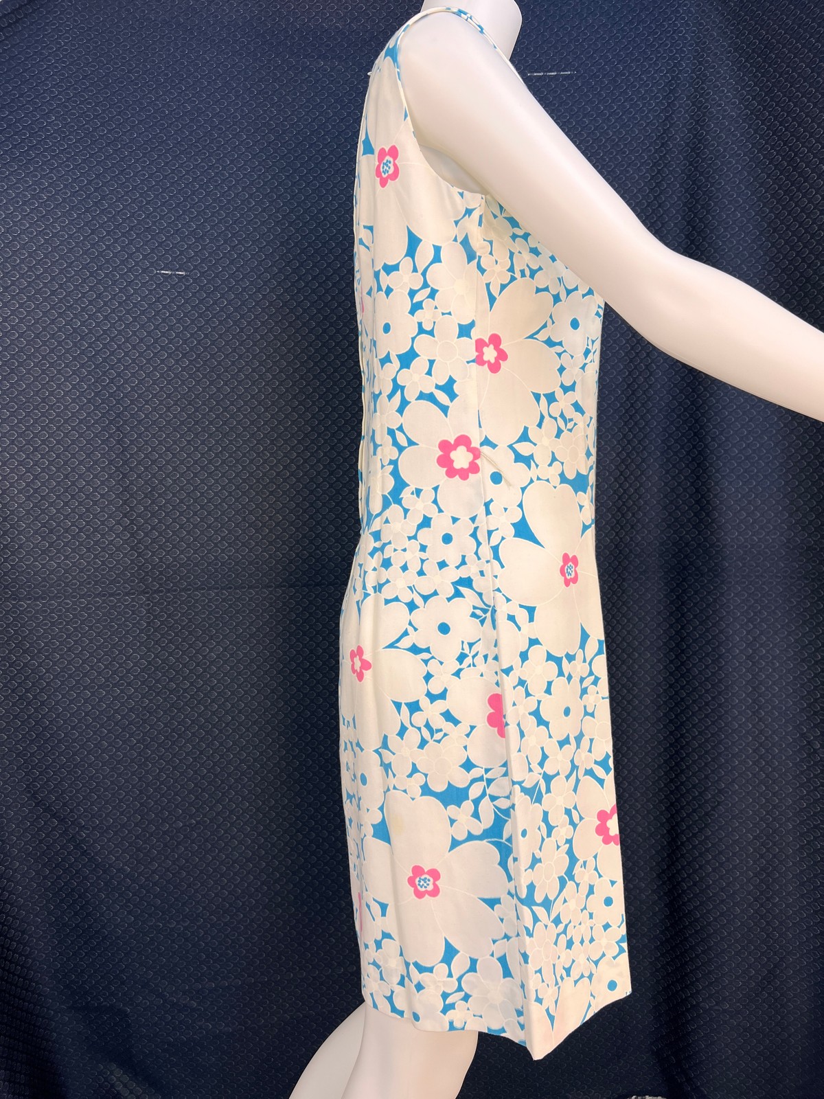 1960s Blue and White Liberty Circle Minidress, S/M