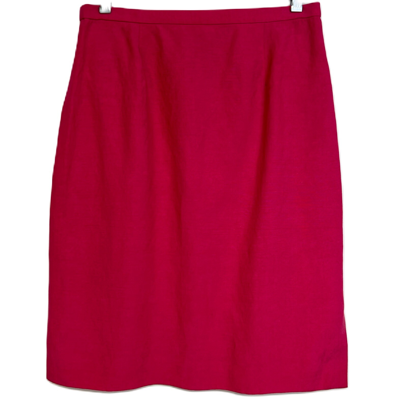 David Warren Petites Vintage Pencil Skirt Silk Linen Size 8P Lined Zip Pink 90s